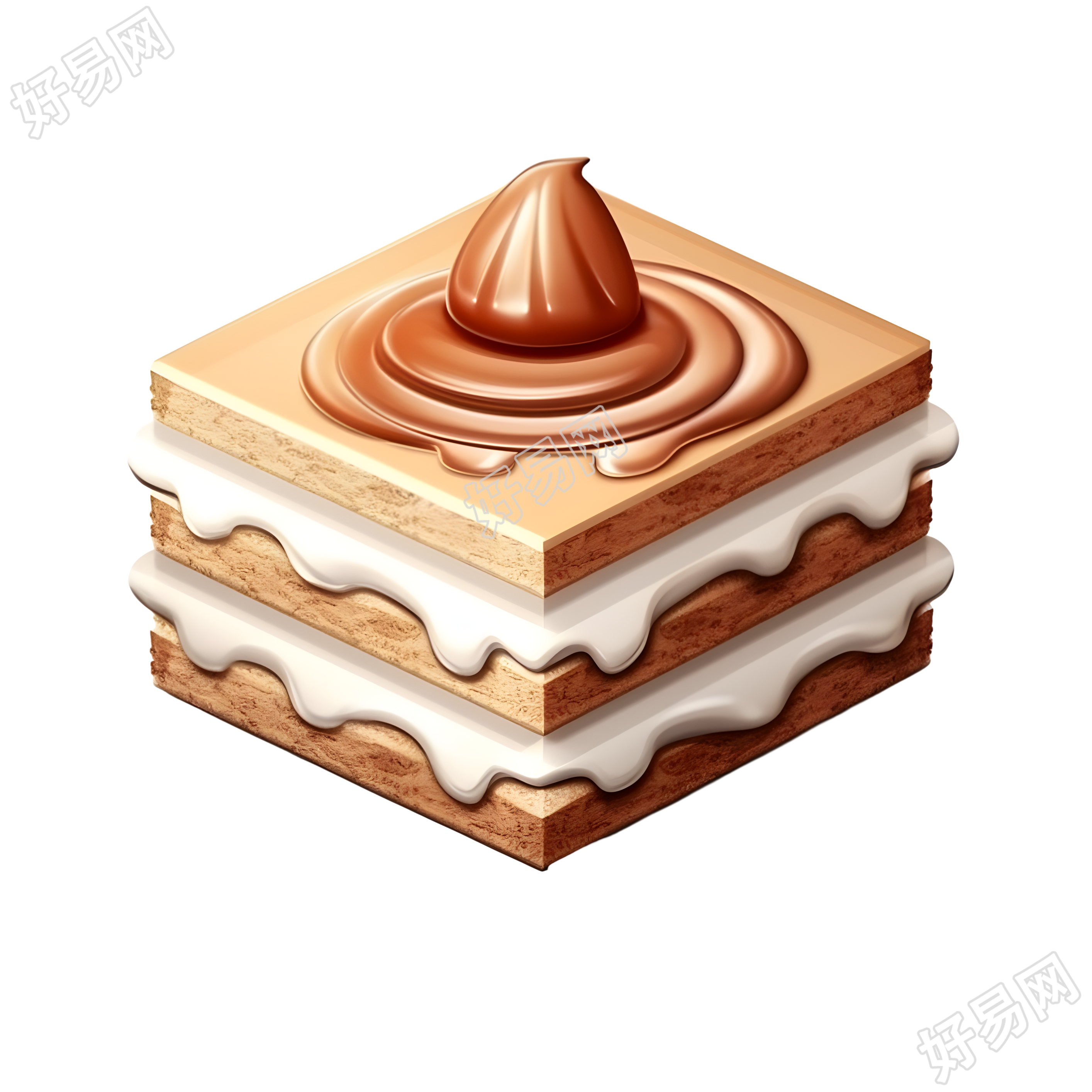 创意插画高清3D渲染卡通蛋糕素材