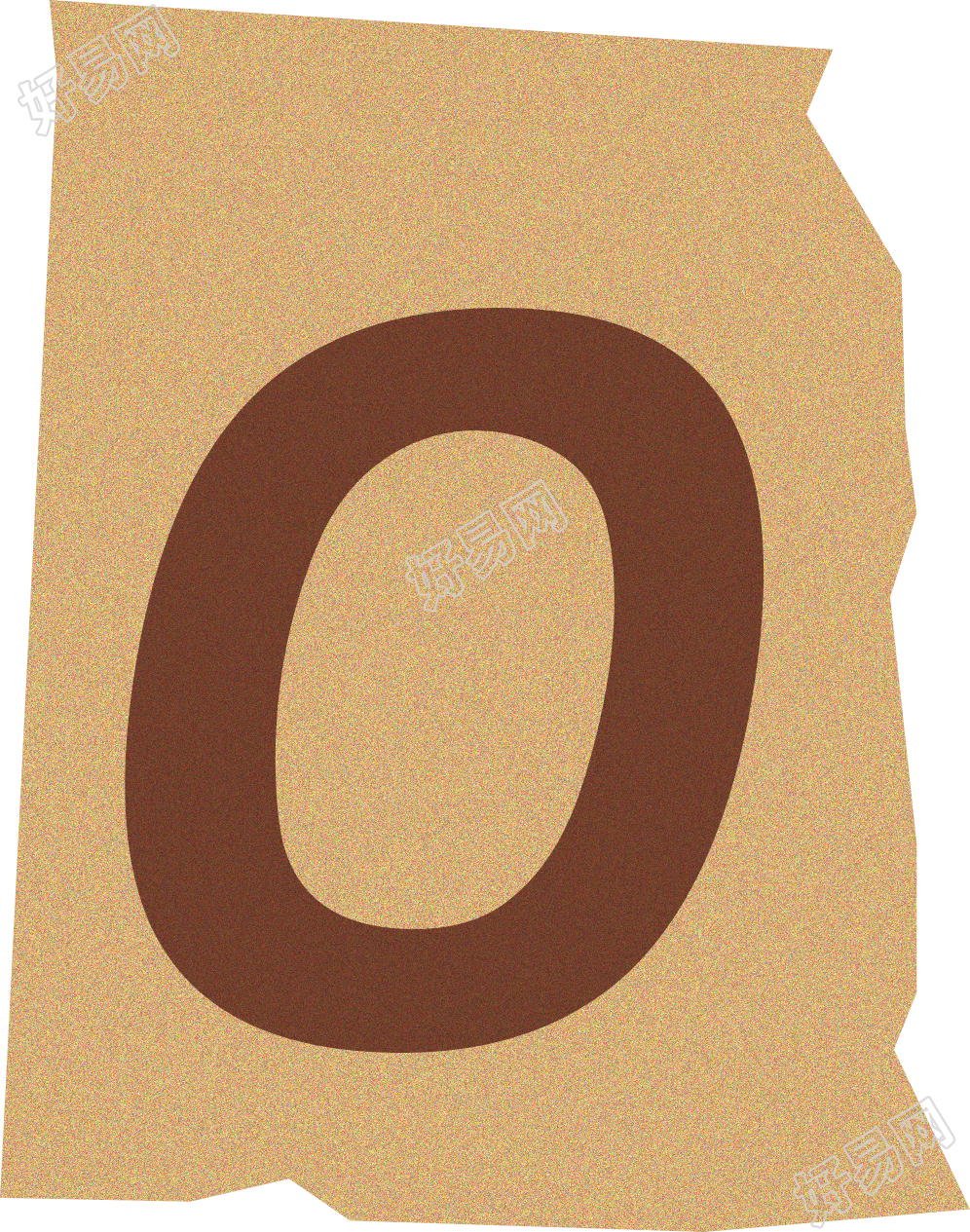 数字0复古贴纸插画素材