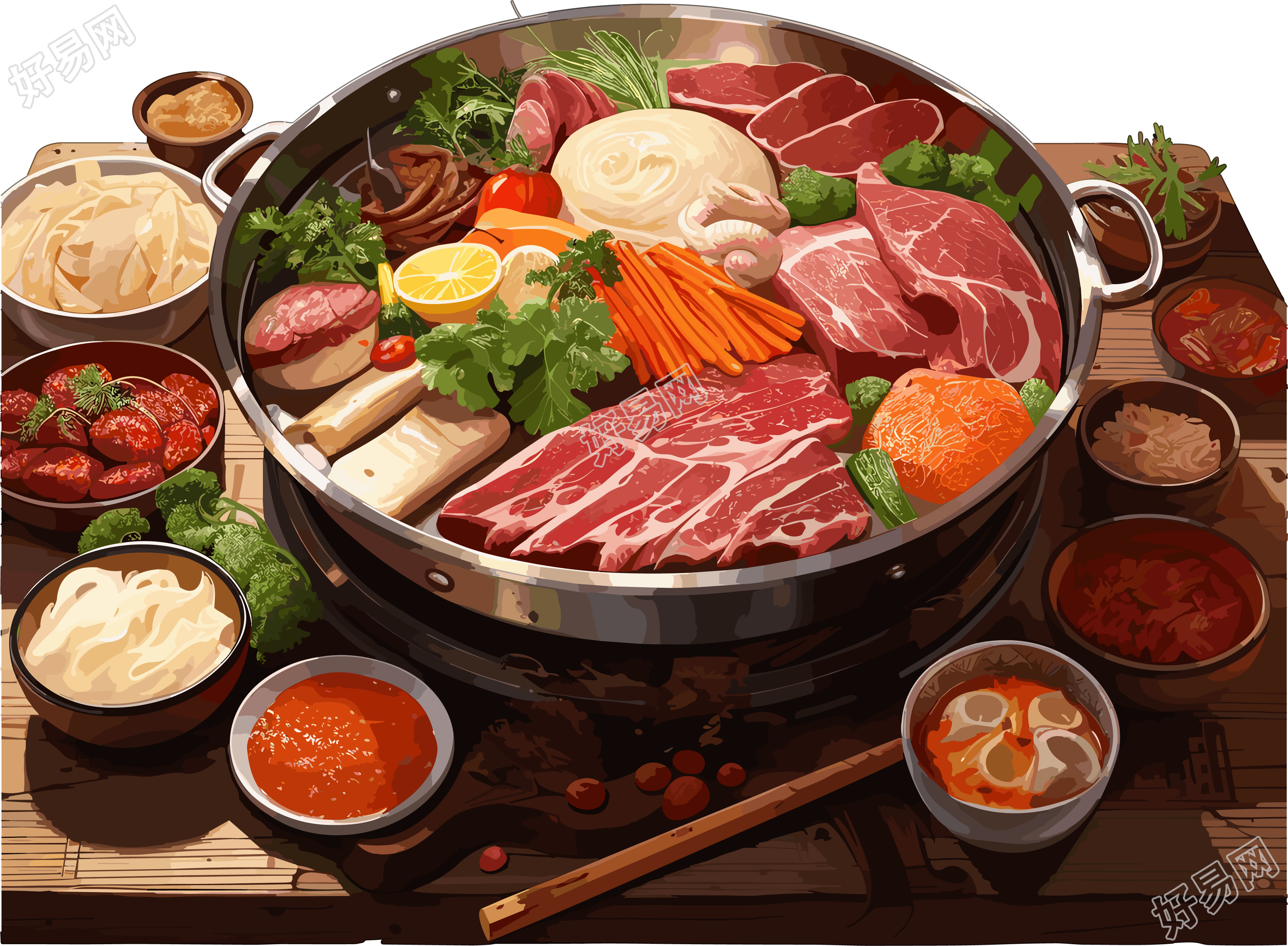 透明背景美味火锅PNG图形素材