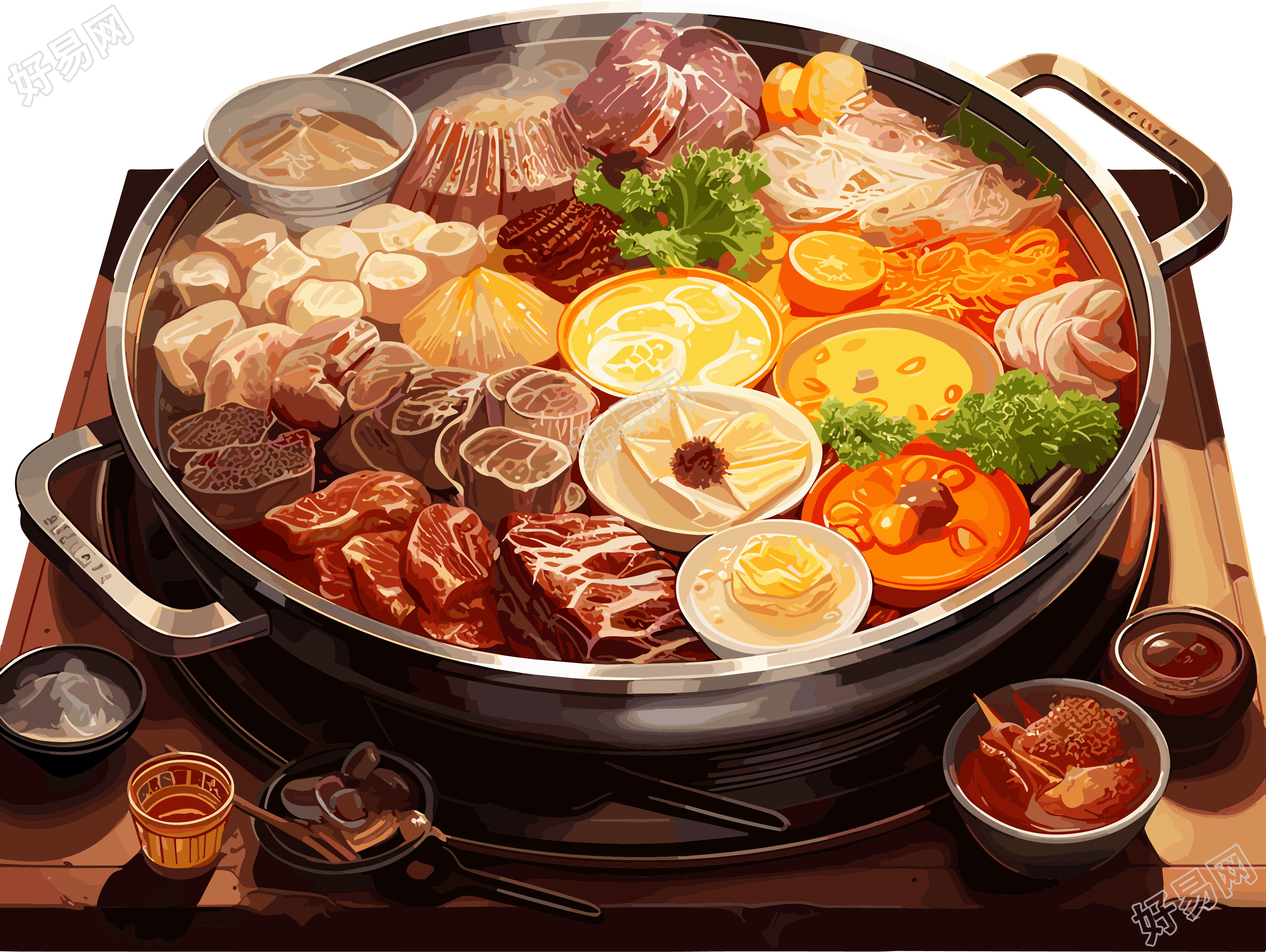 秋季营养火锅透明背景素材