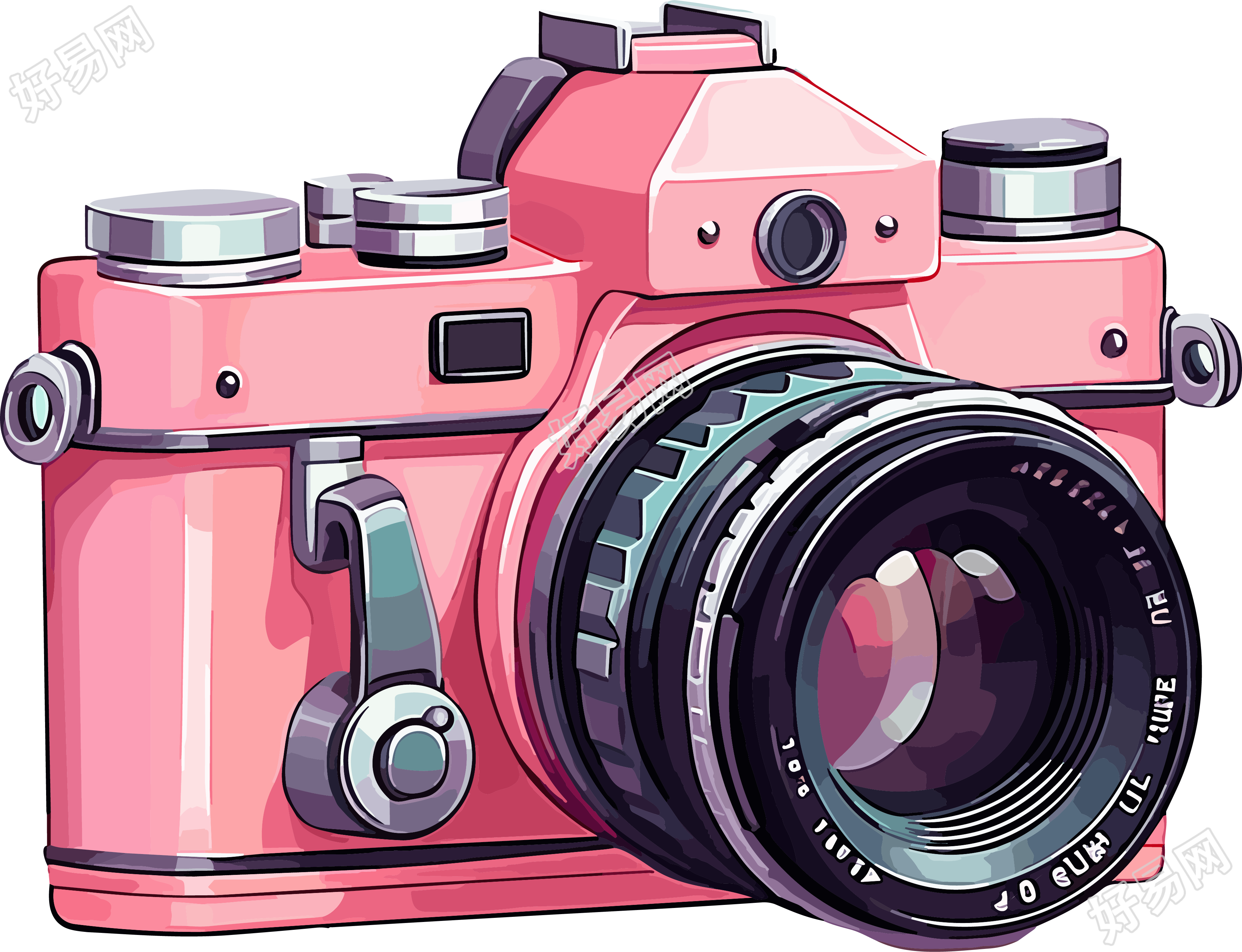 粉色卡通风格相机PNG素材