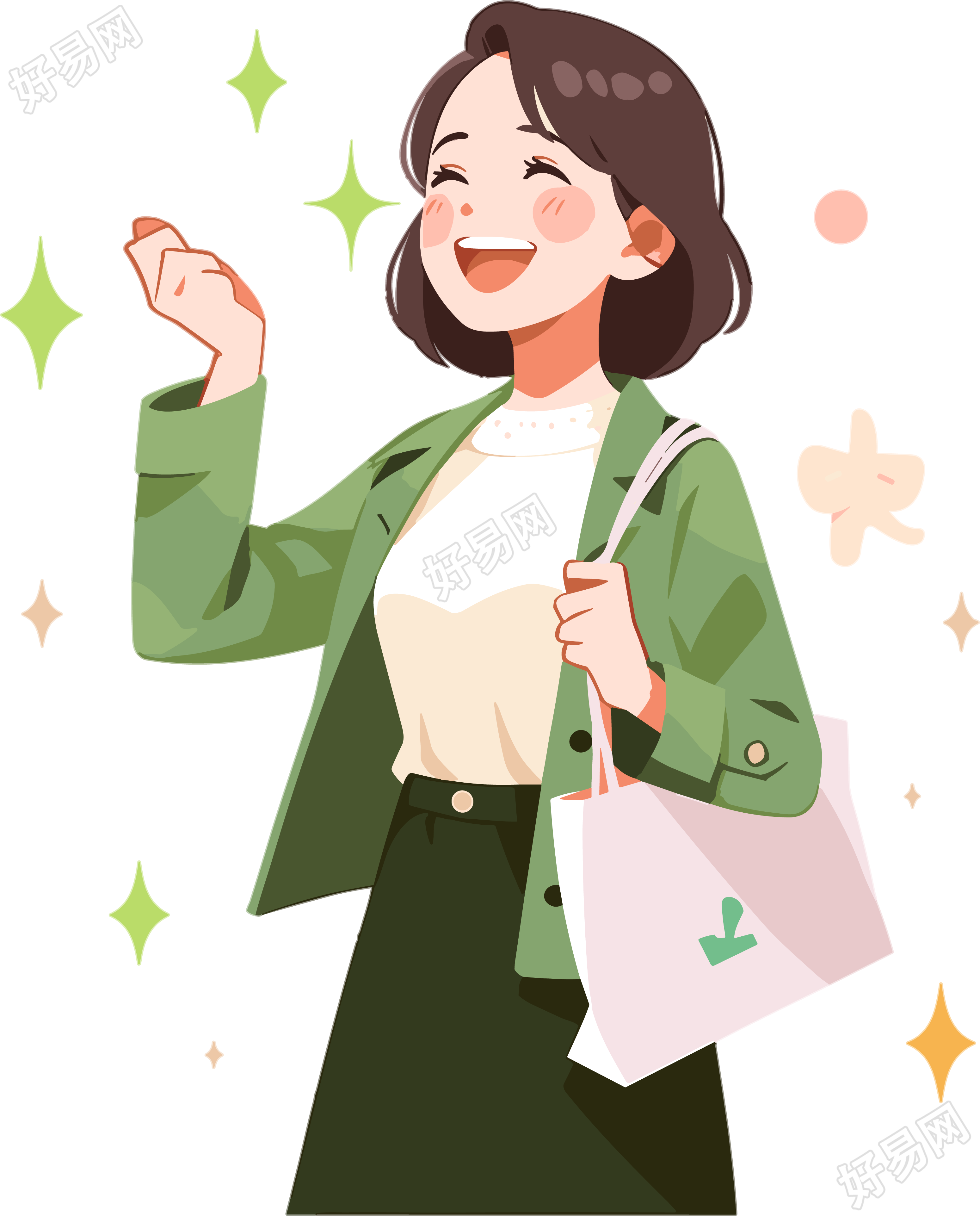 女性购物插画素材