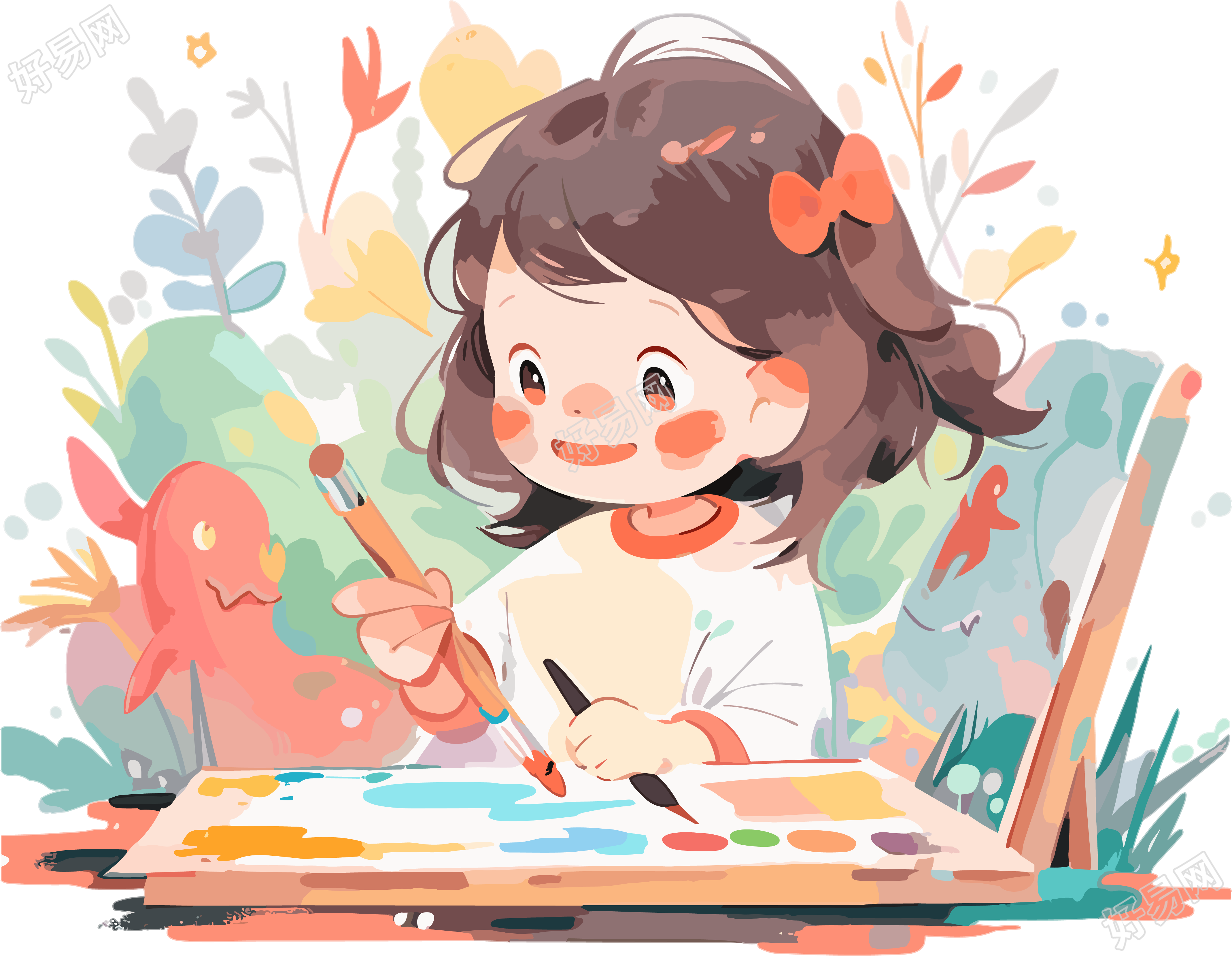 可商用少儿涂鸦高清PNG插画设计