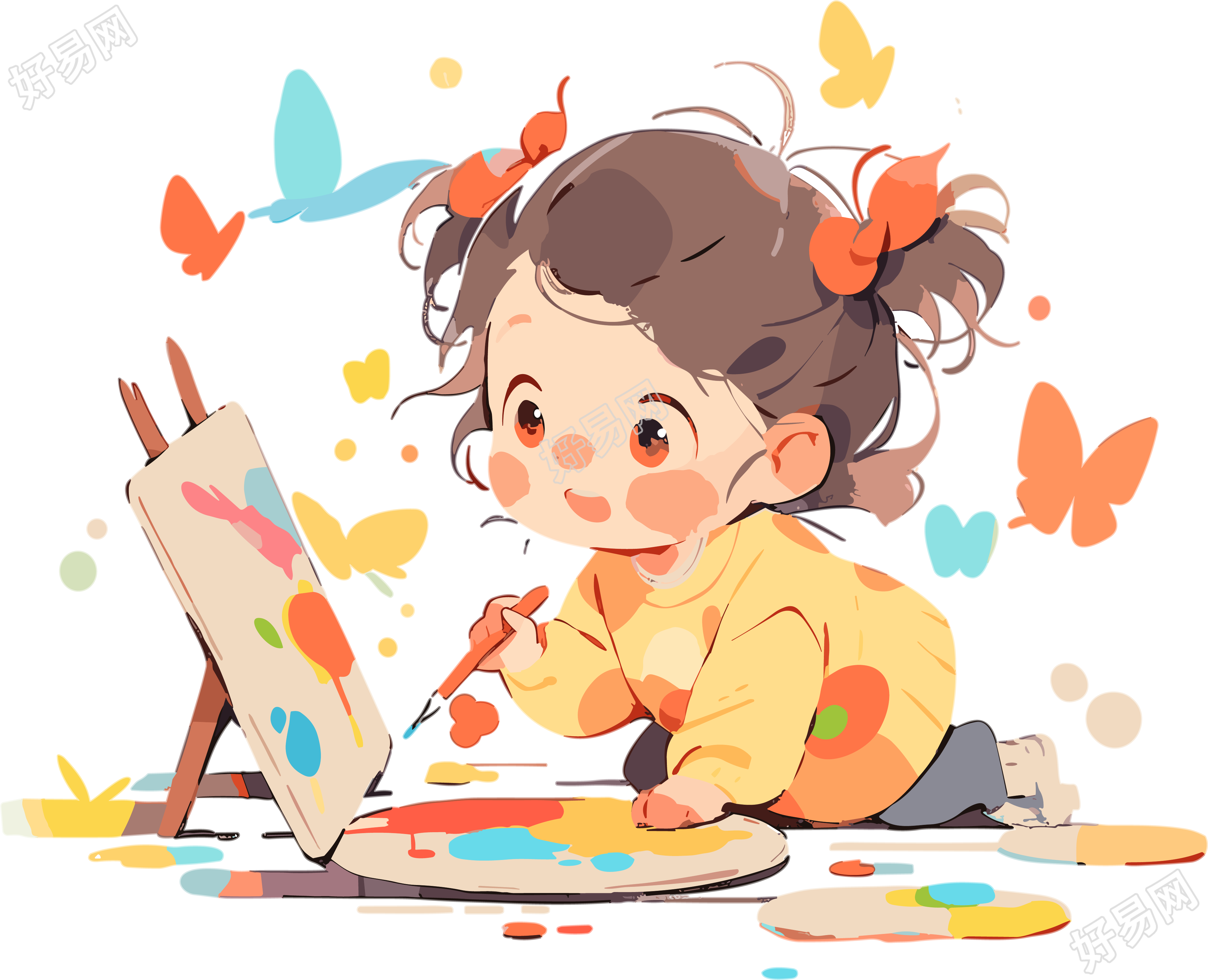 少儿涂鸦创意设计插画素材