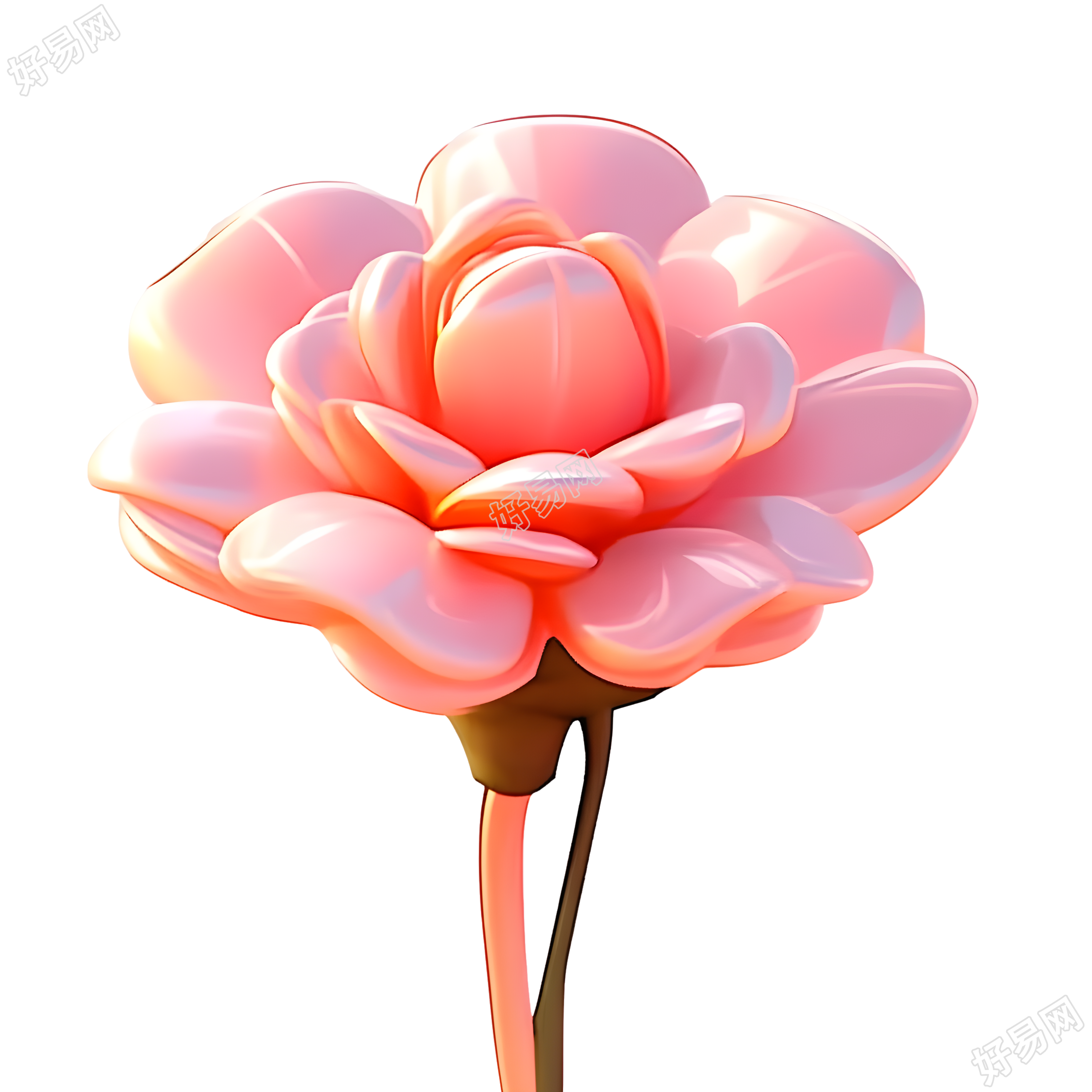 高清透明背景3D玫瑰素材