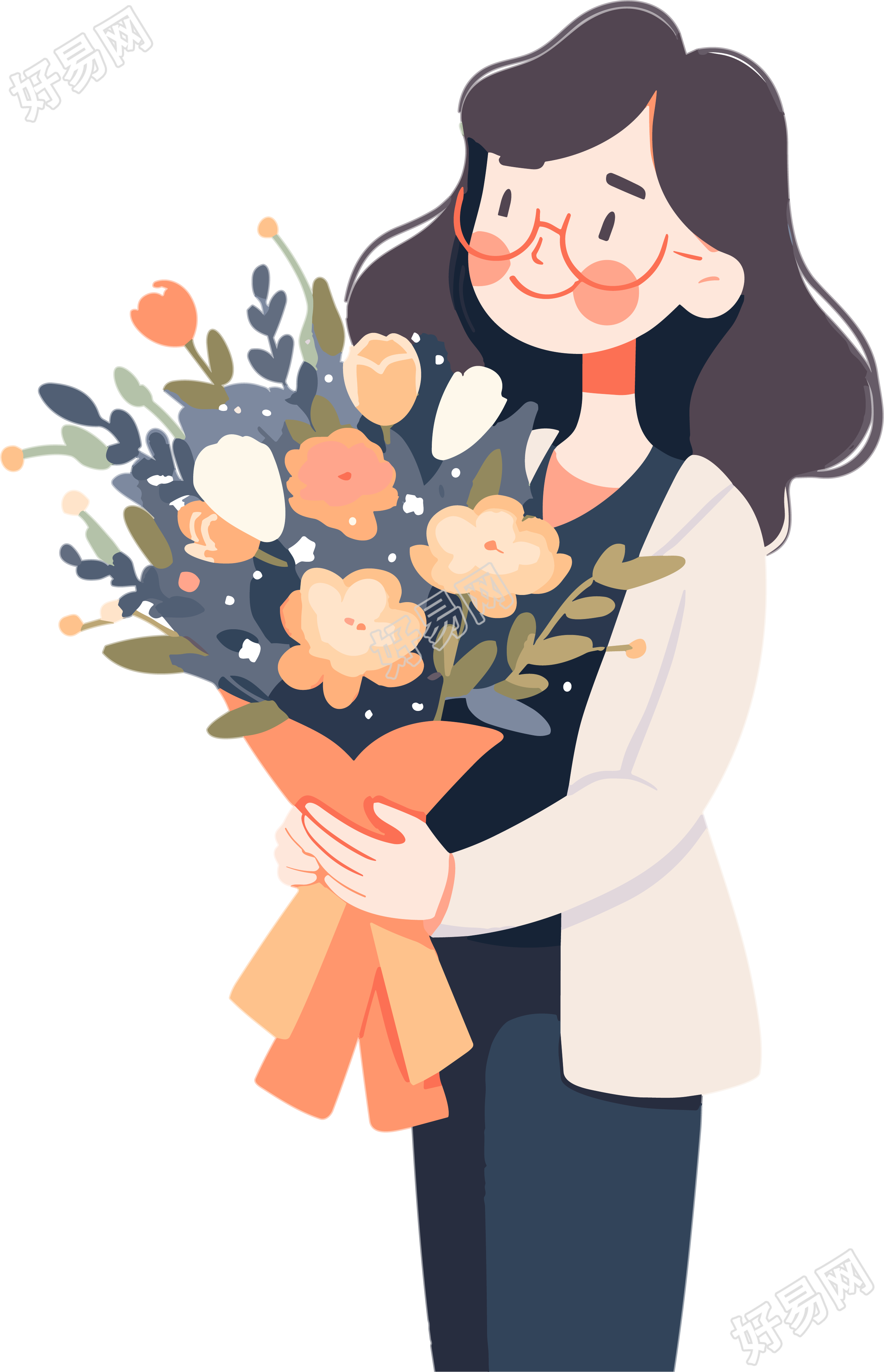 教师节花束可商用插画设计素材