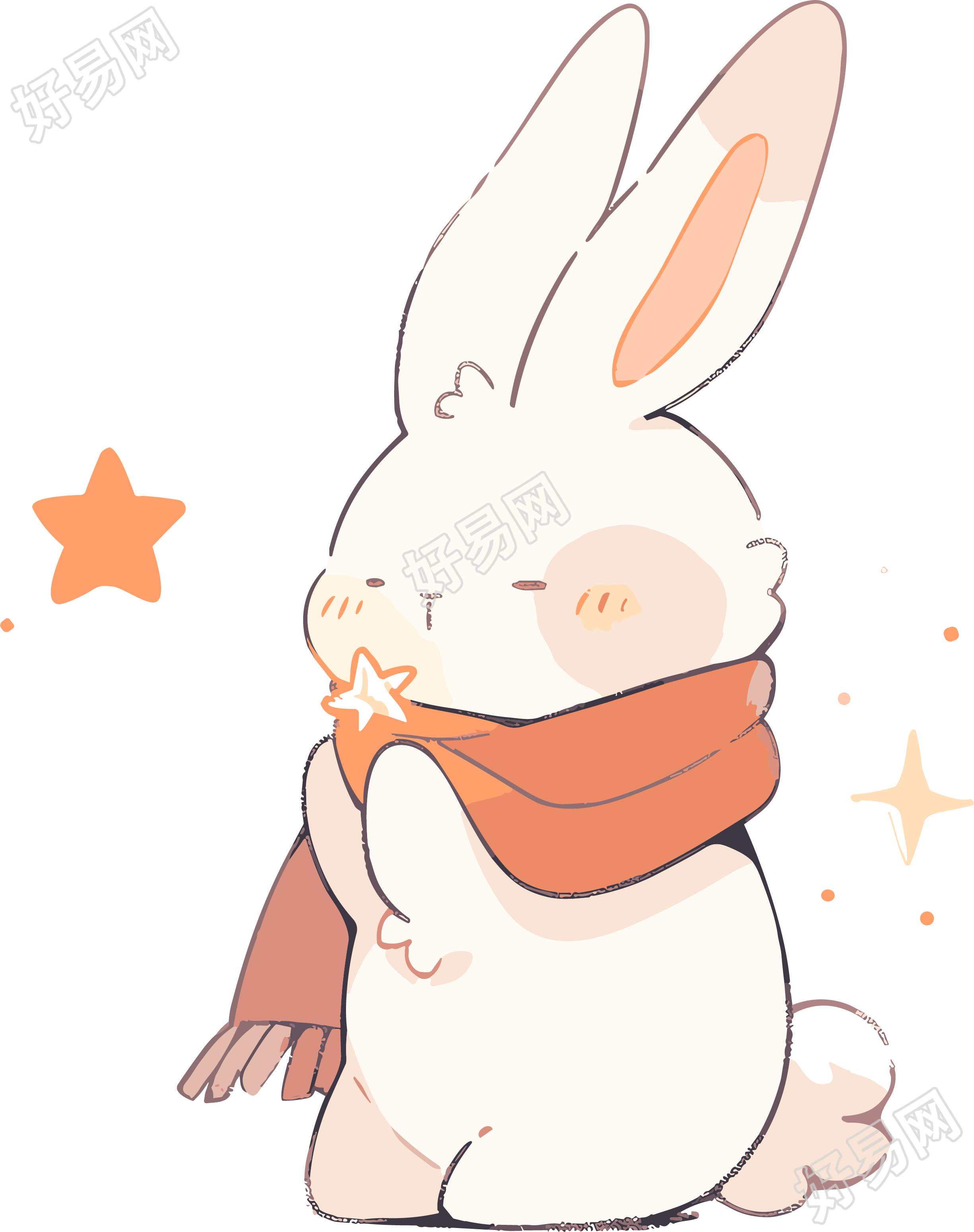 可爱的中秋节小白兔设计素材