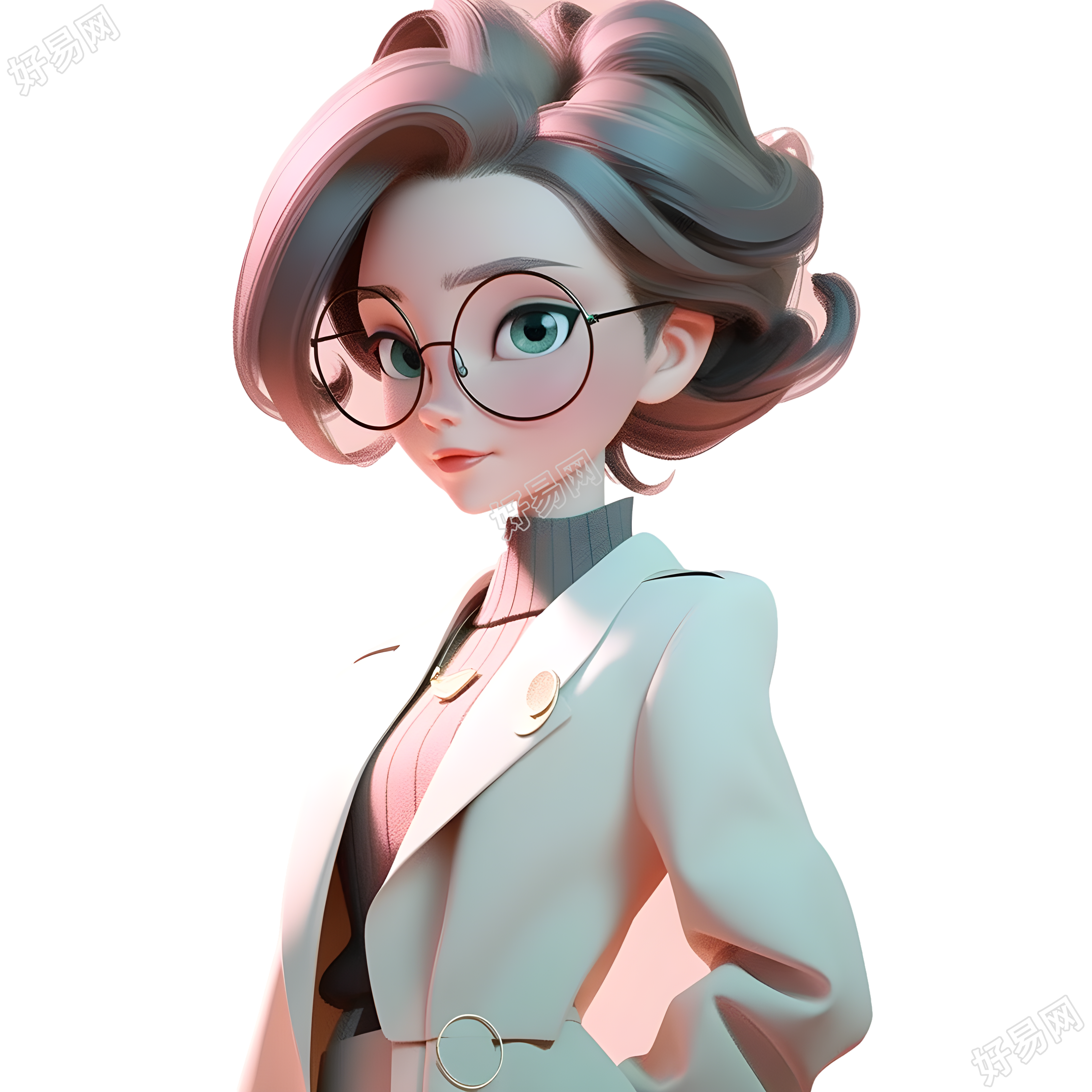 穿西装的女老师3D素材