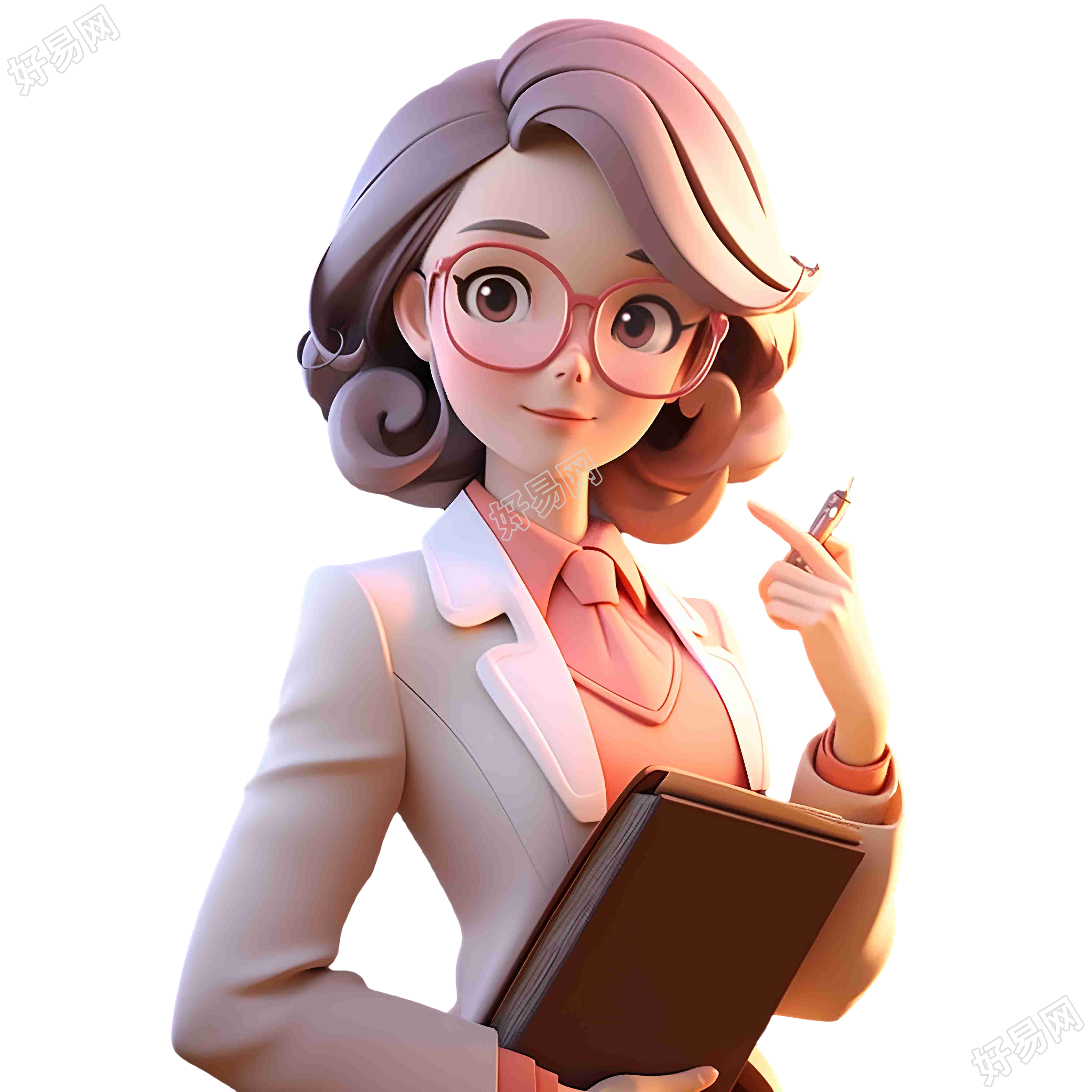 可商用女教师形象3D模型素材