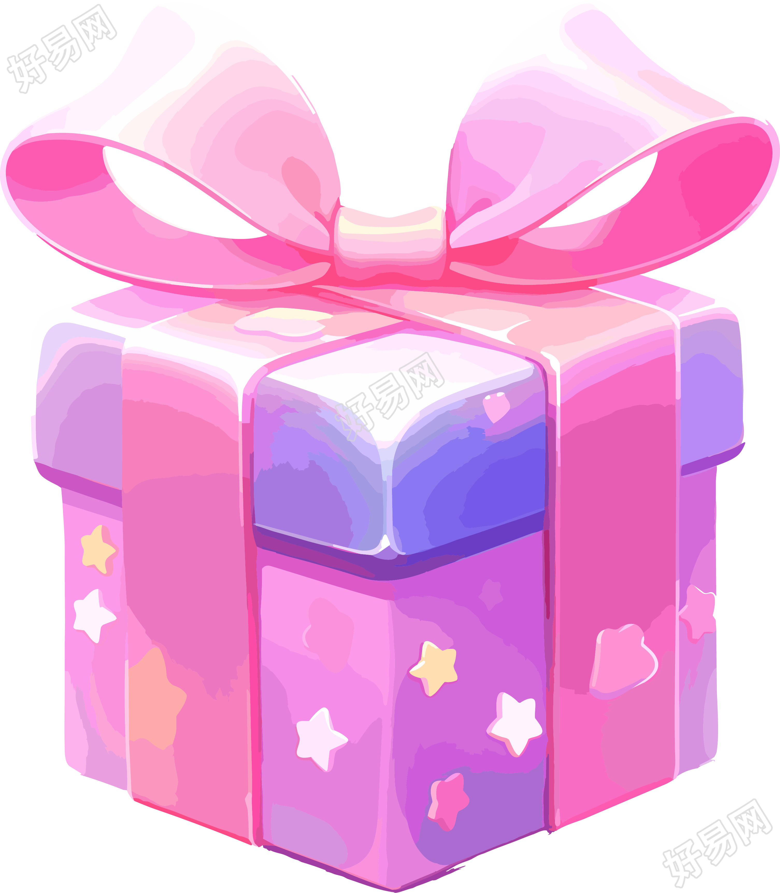 粉色礼物礼盒带蝴蝶结素材