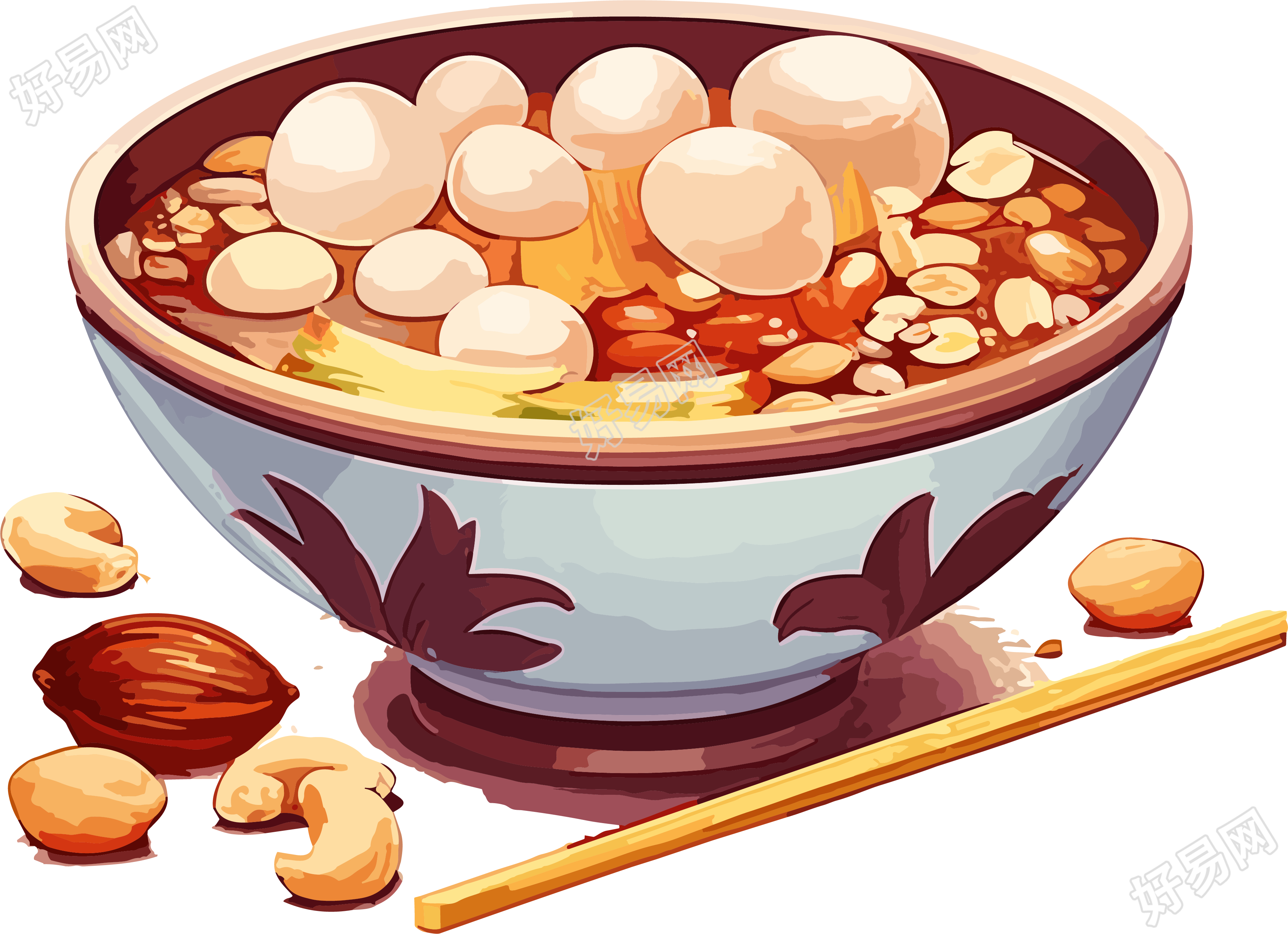 美味的八宝粥美食插画
