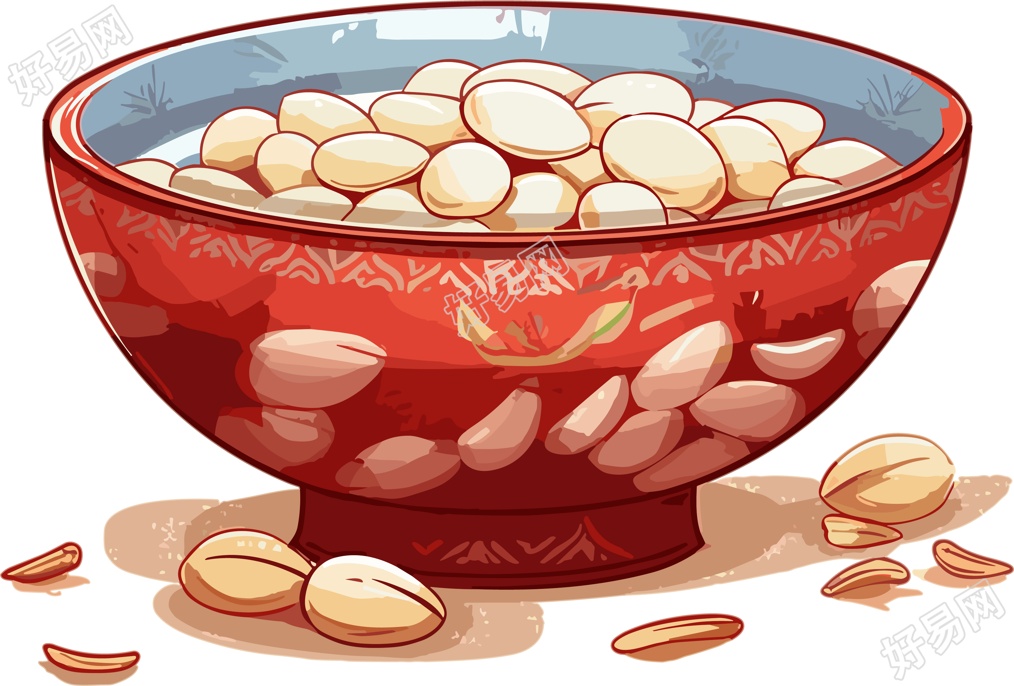 透明背景八宝粥插画设计元素