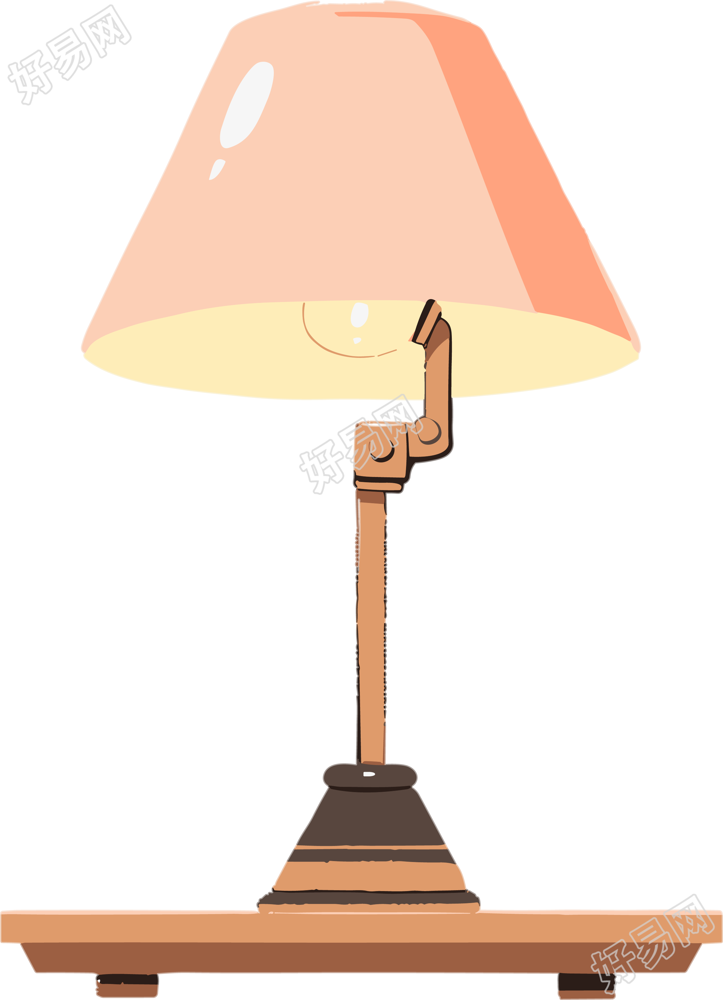简洁风格插画台灯PNG素材