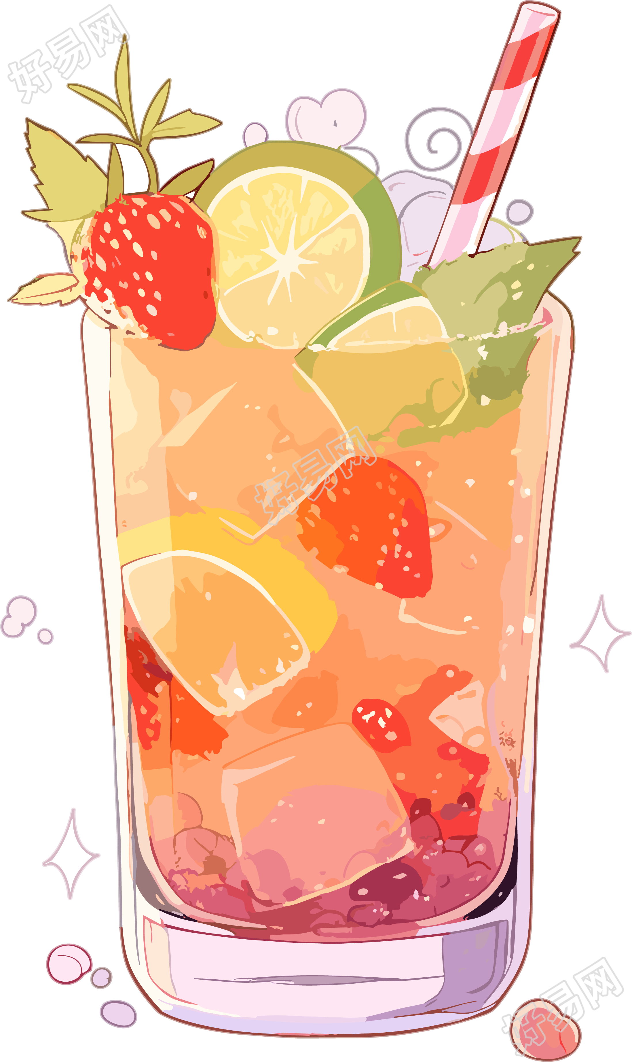 手绘插画饮料商用素材