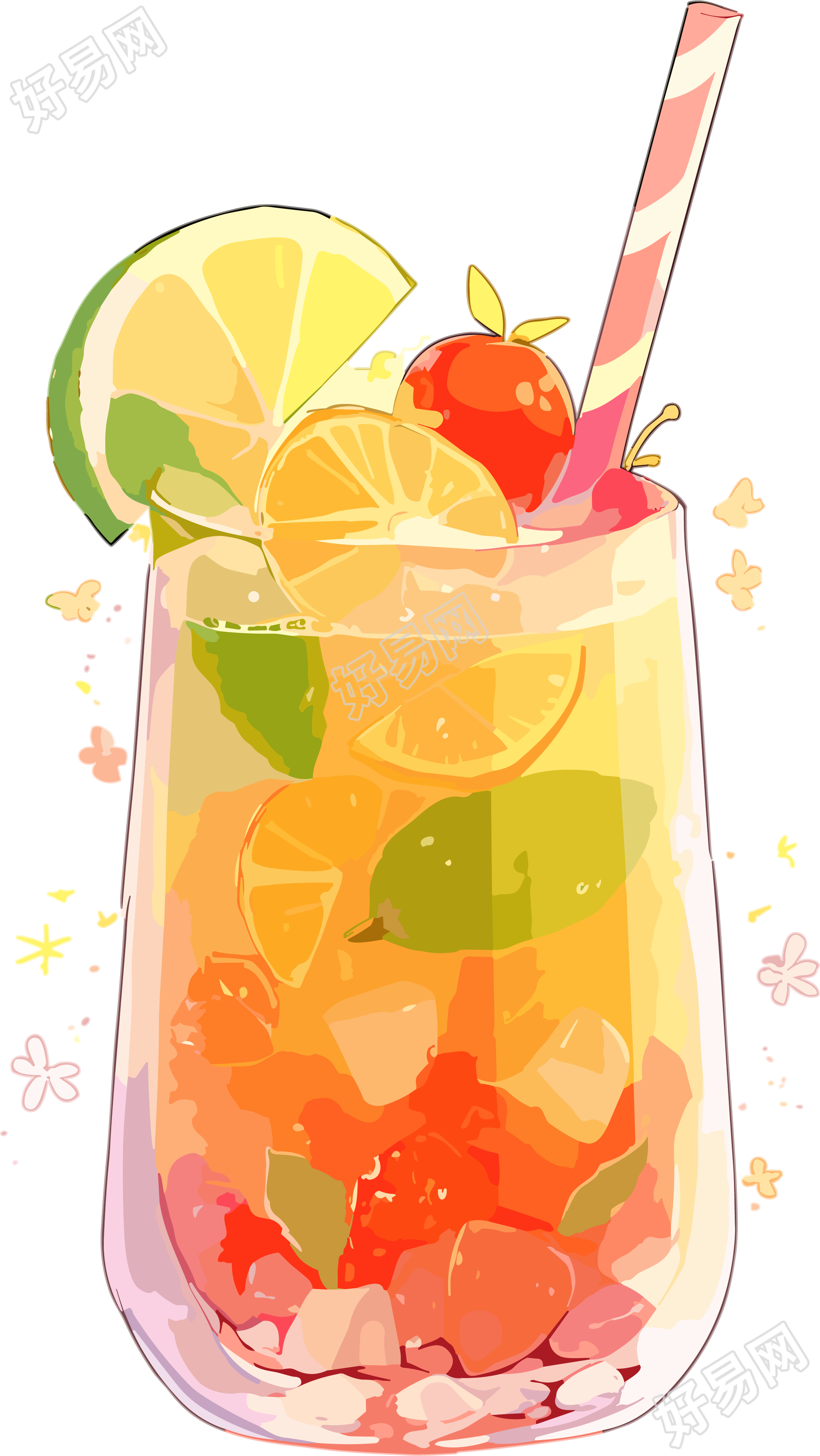 透明背景饮料插画设计元素PNG