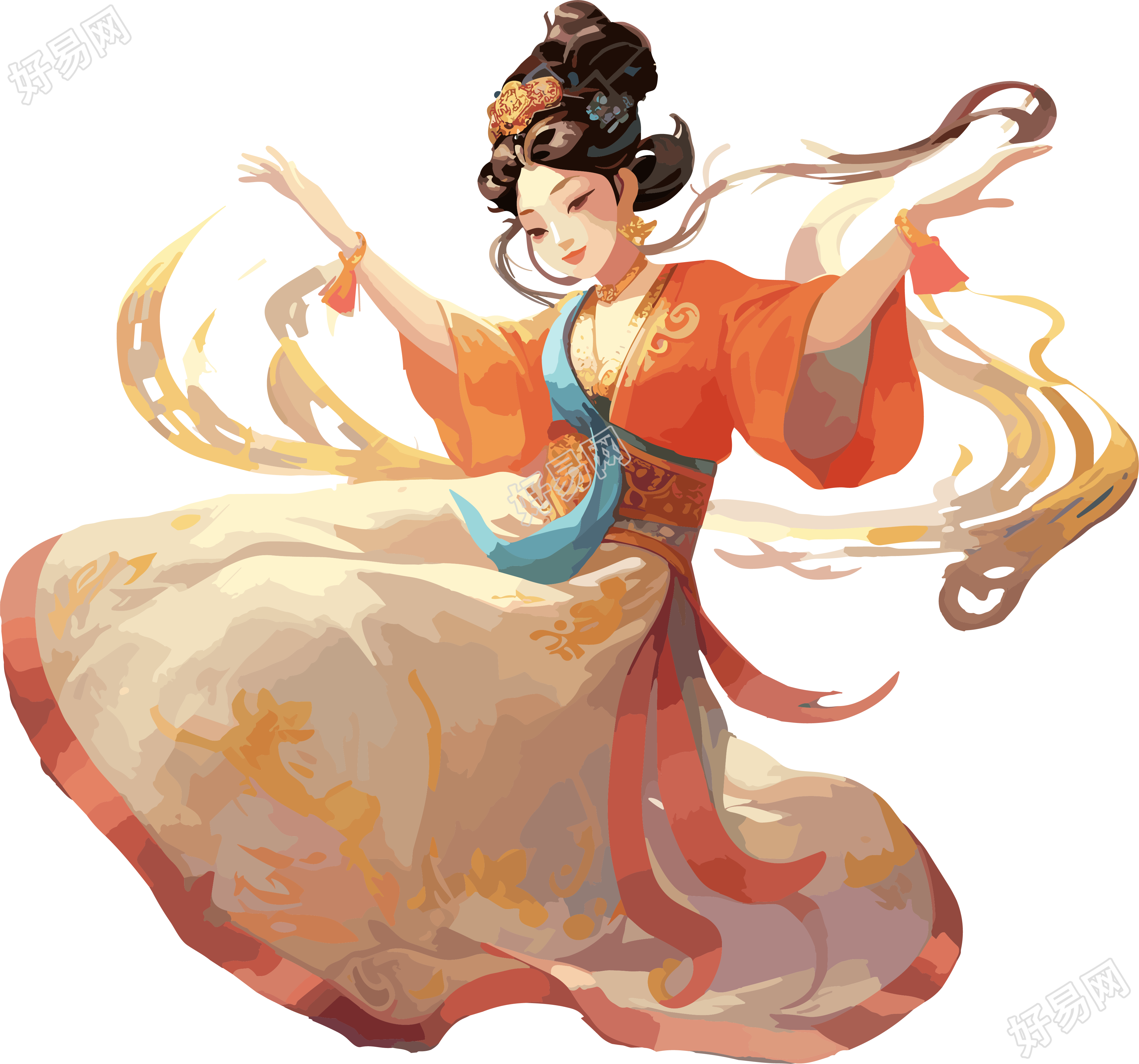 古典风艺术中的迪士尼动画中国戏曲插画