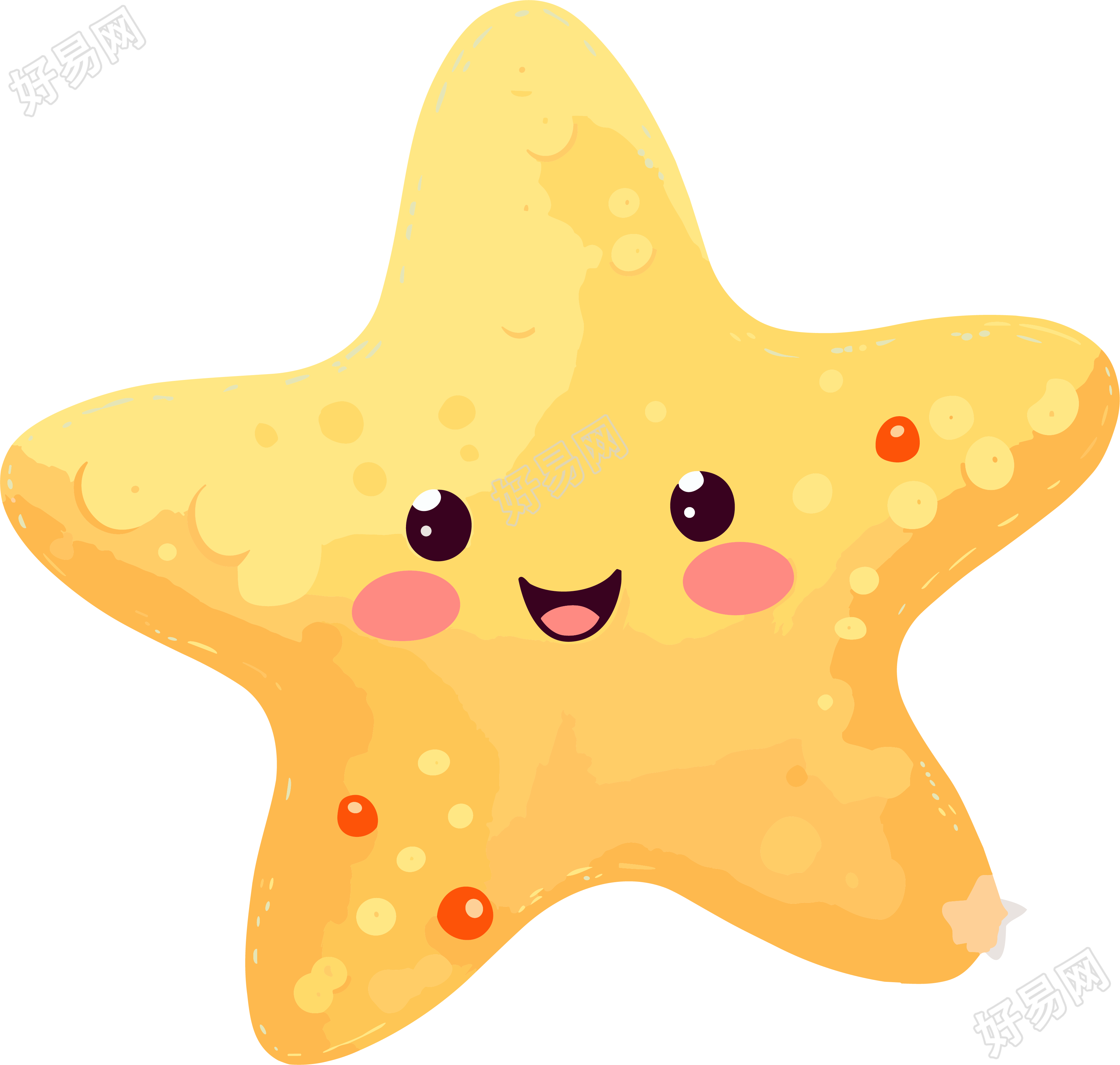可爱粉色海星动画插画设计素材