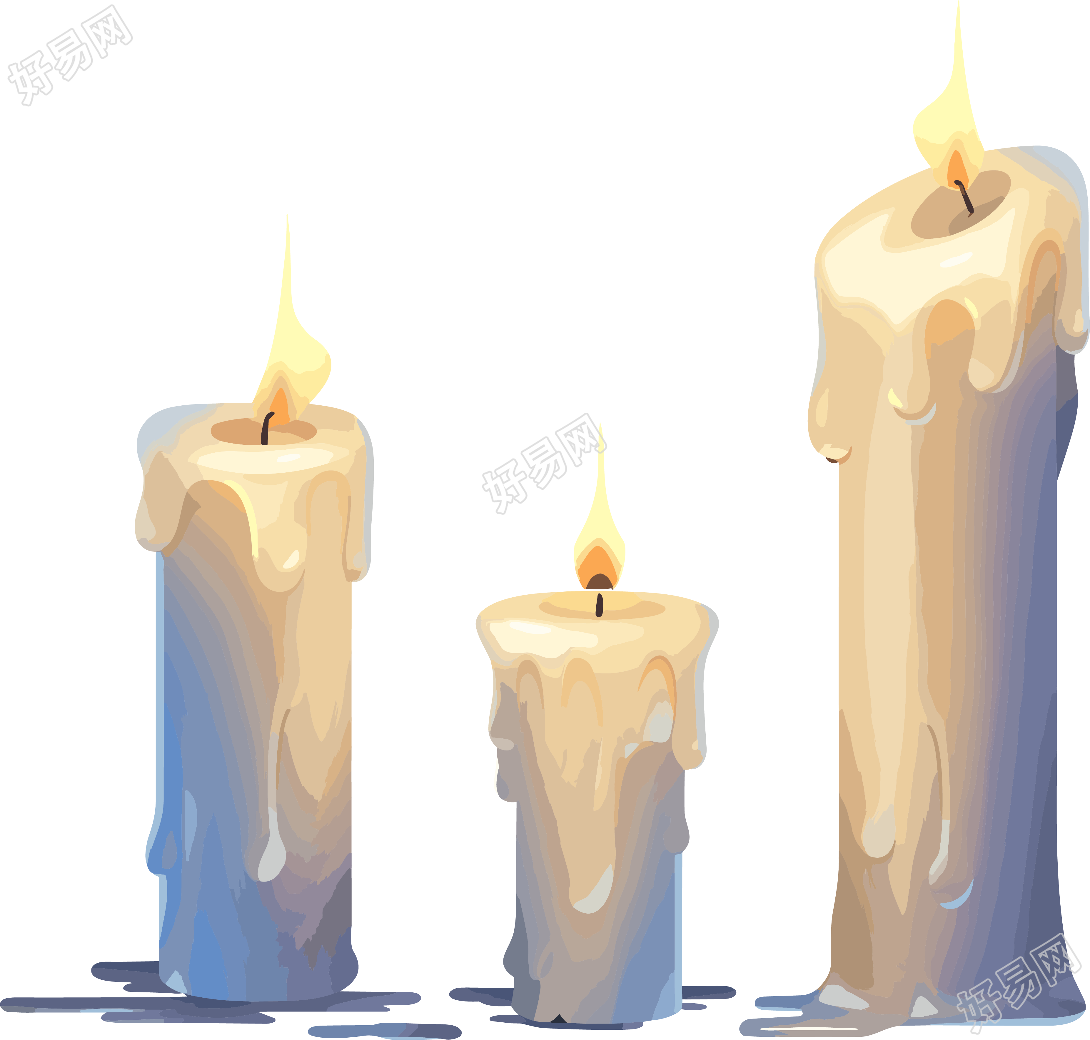 熔化的蜡烛矢量图商用素材