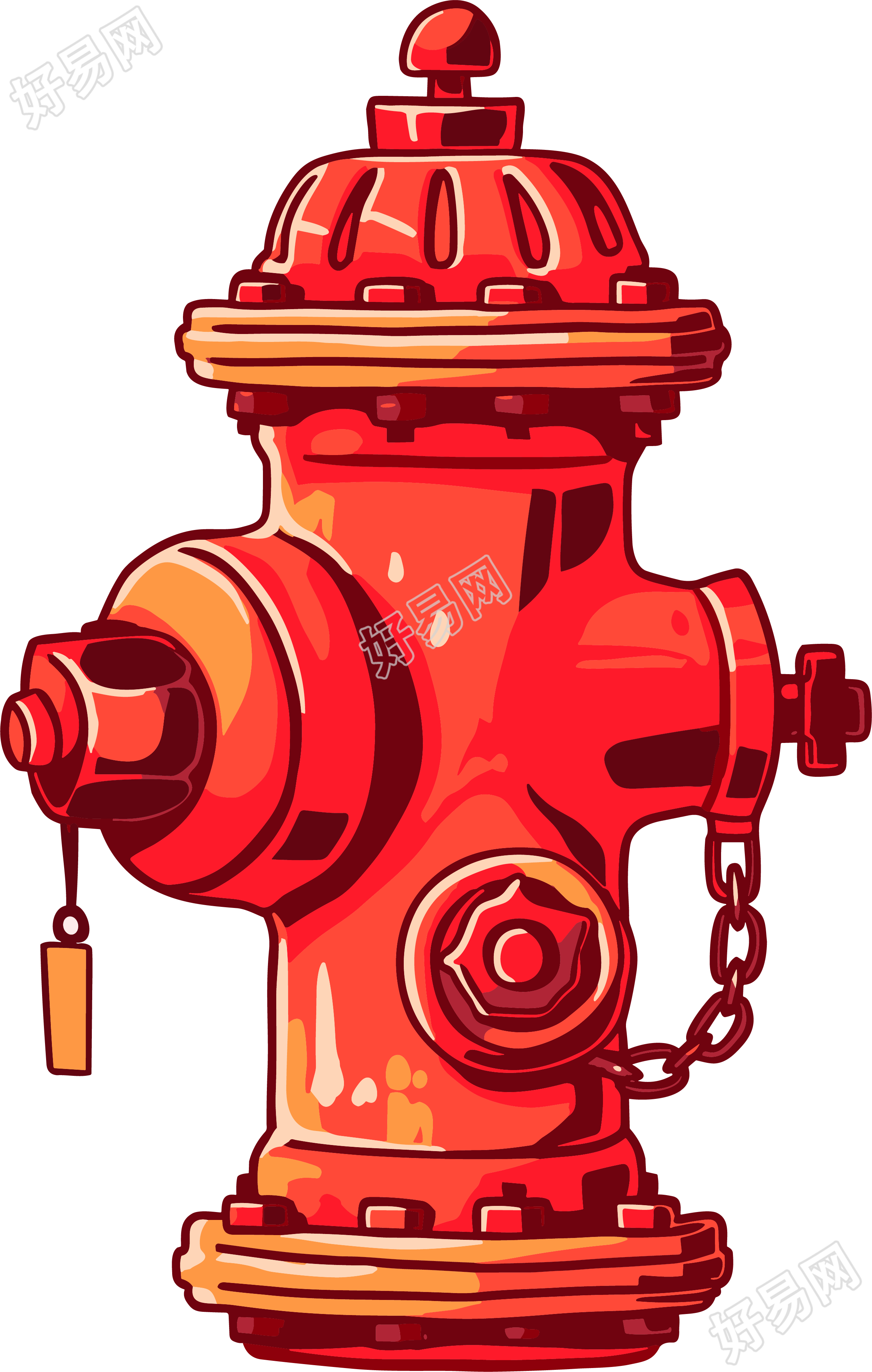 红色消防栓透明背景插画素材