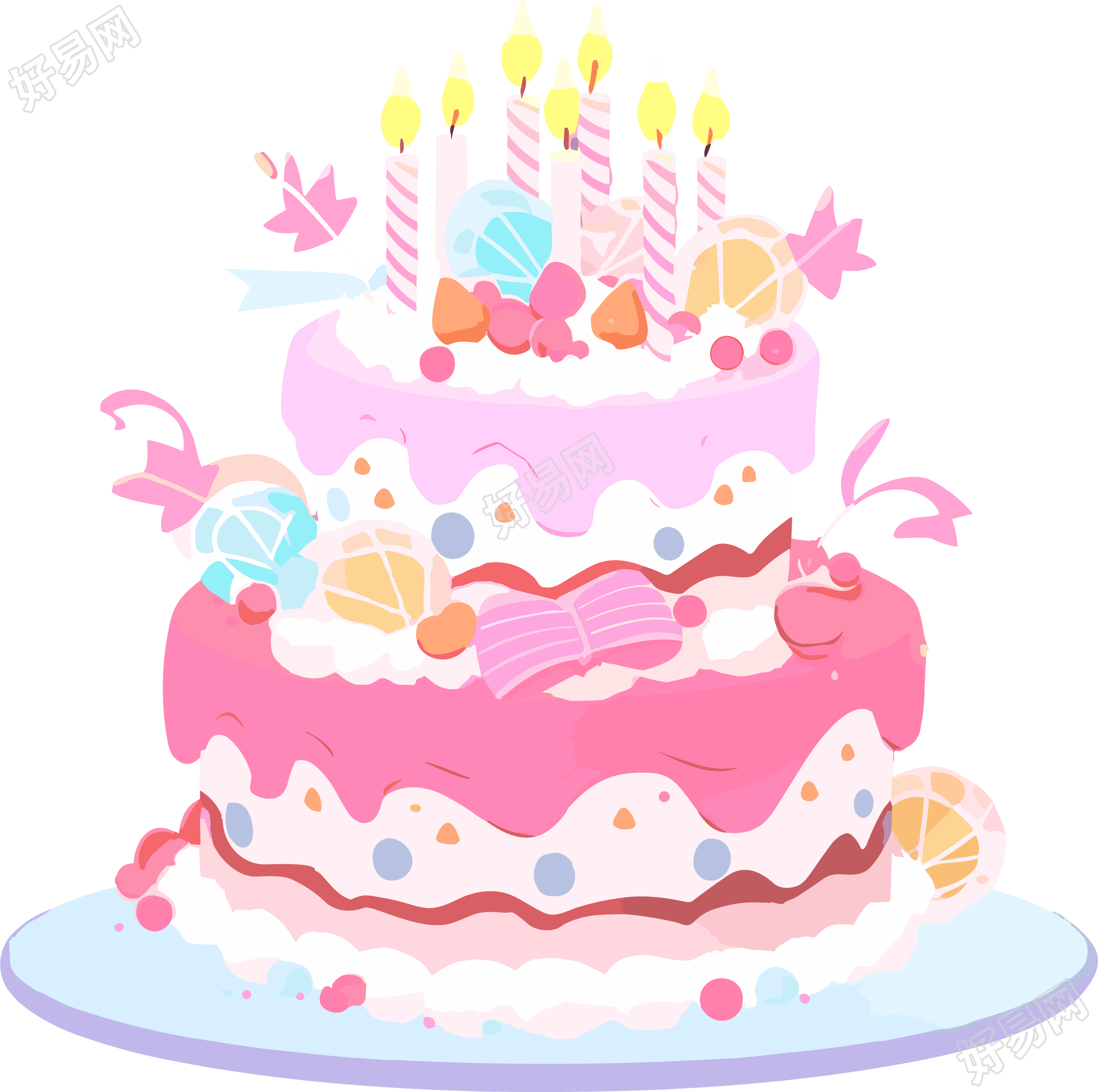 可商用粉色生日蛋糕创意设计素材