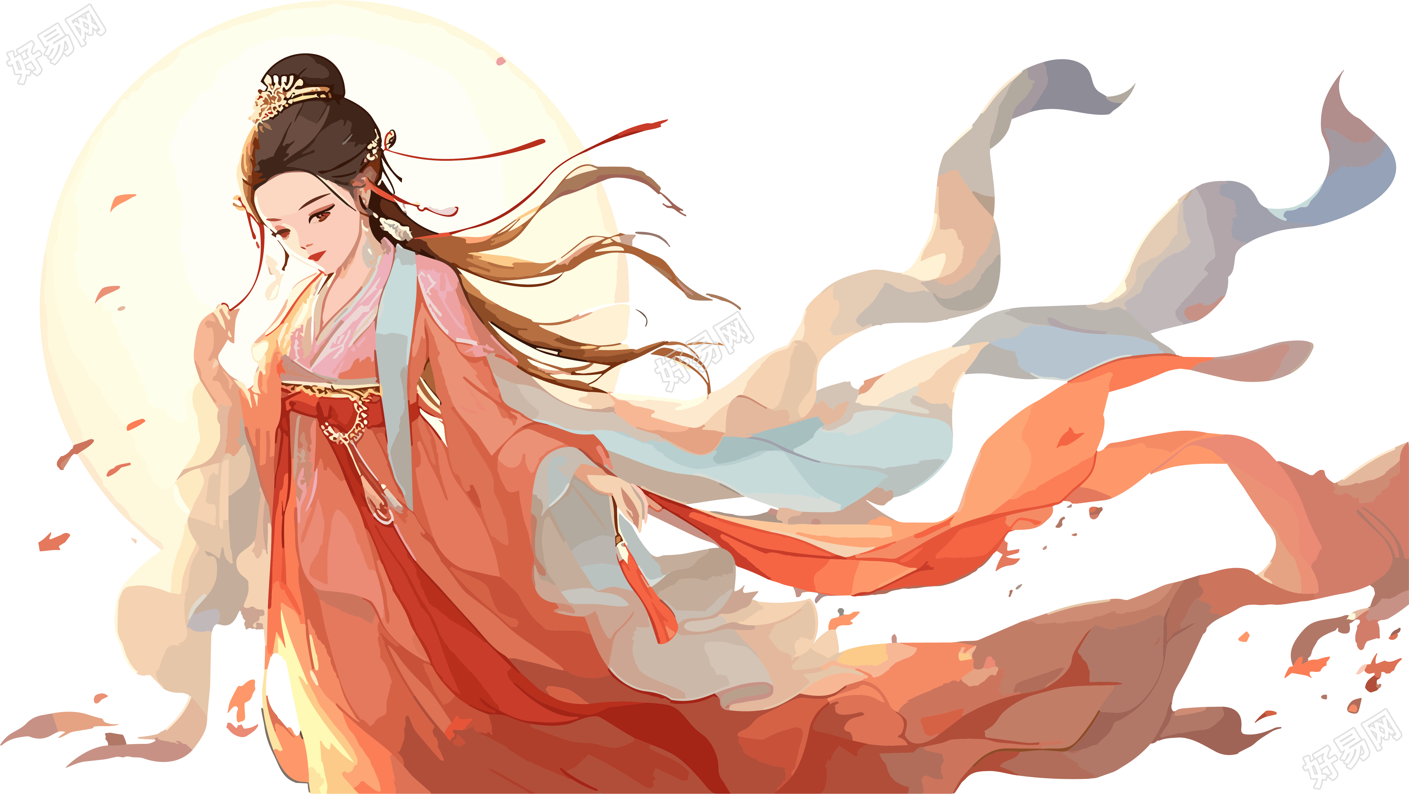 古风嫦娥仙子PNG素材