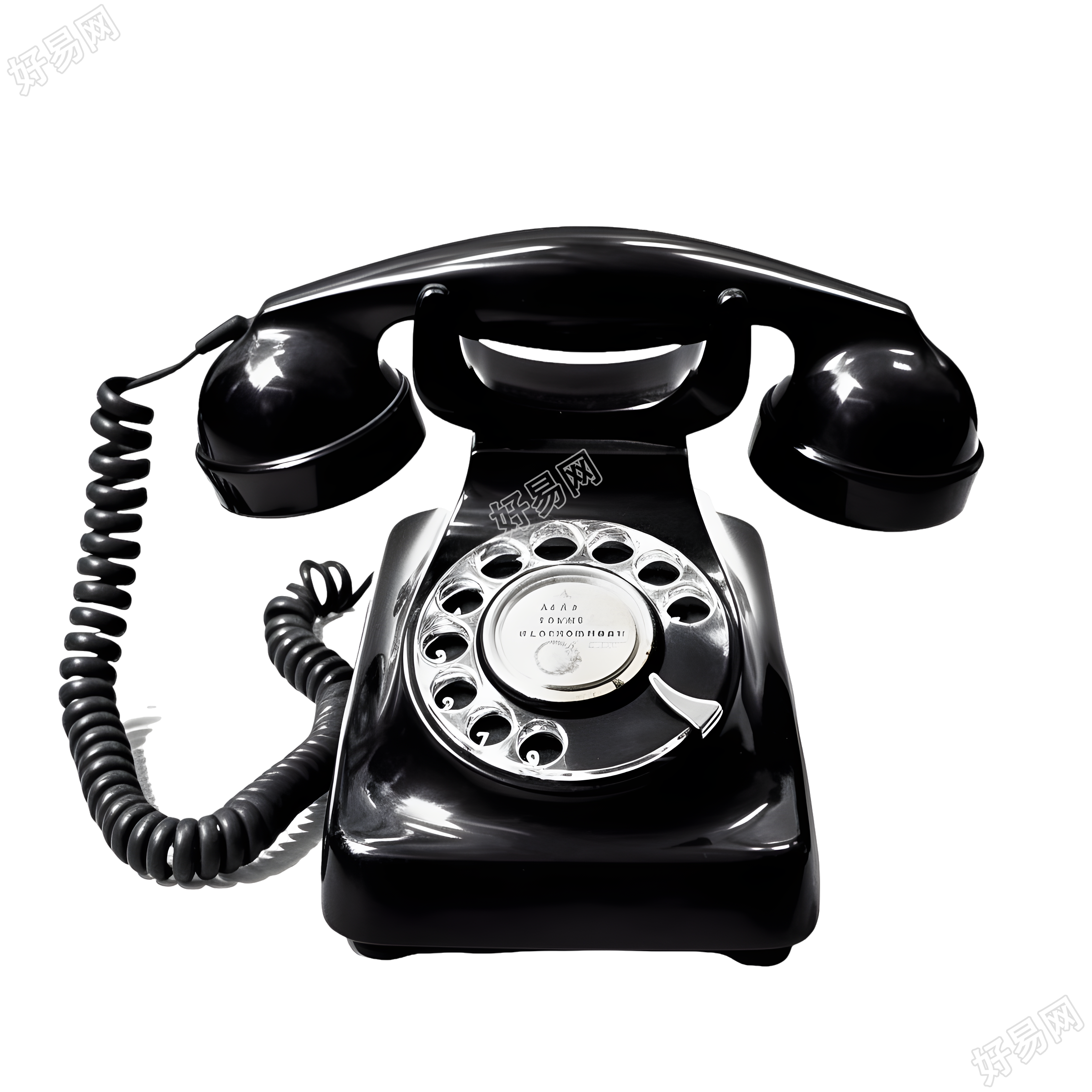 黑色旋转式复古电话可商用元素