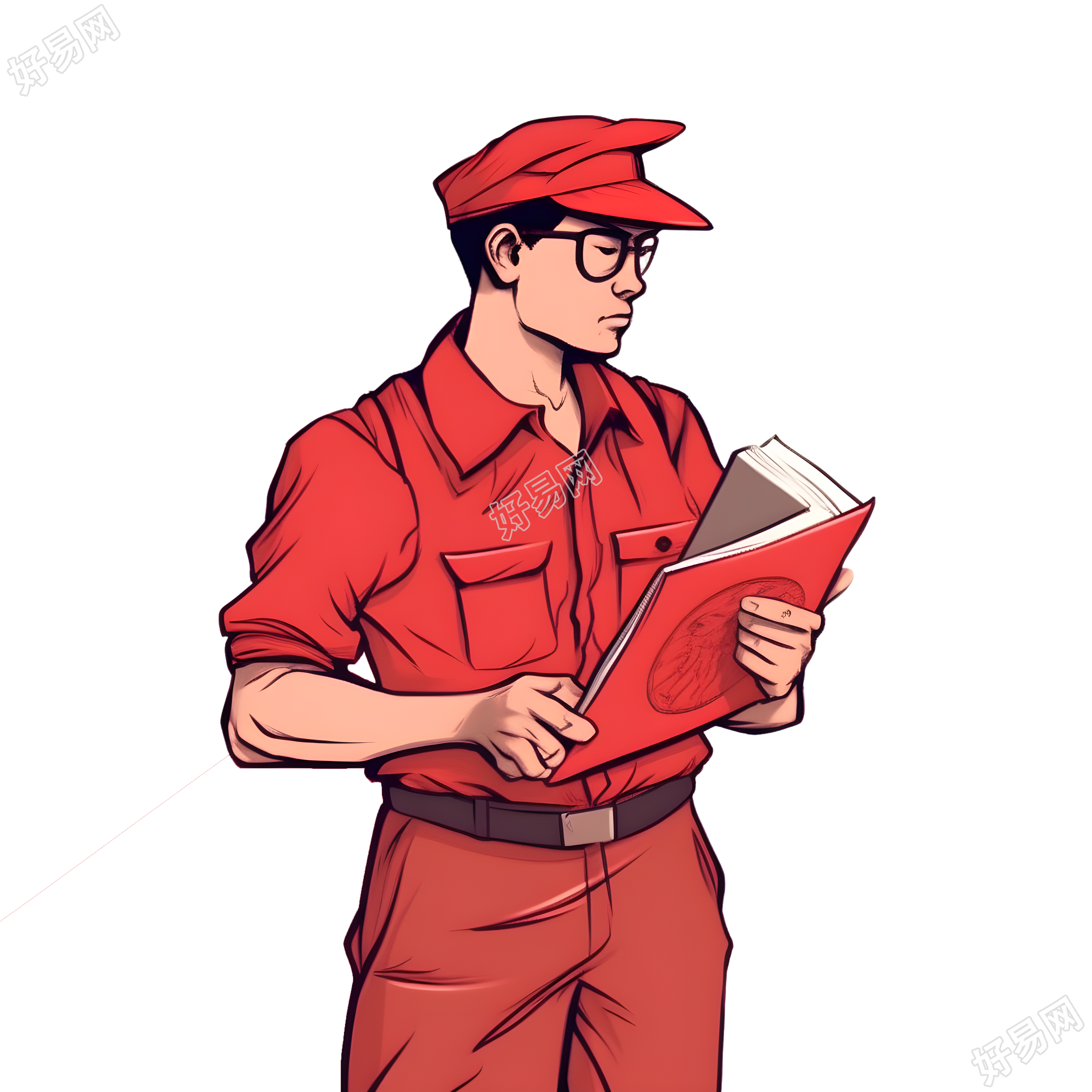 红书平面小说风格的中国男子,工人阶级主题,Ferrari P30,学习场所素材