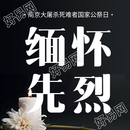黑色简约国家公祭日缅怀先烈微信公众号次图的相关信息