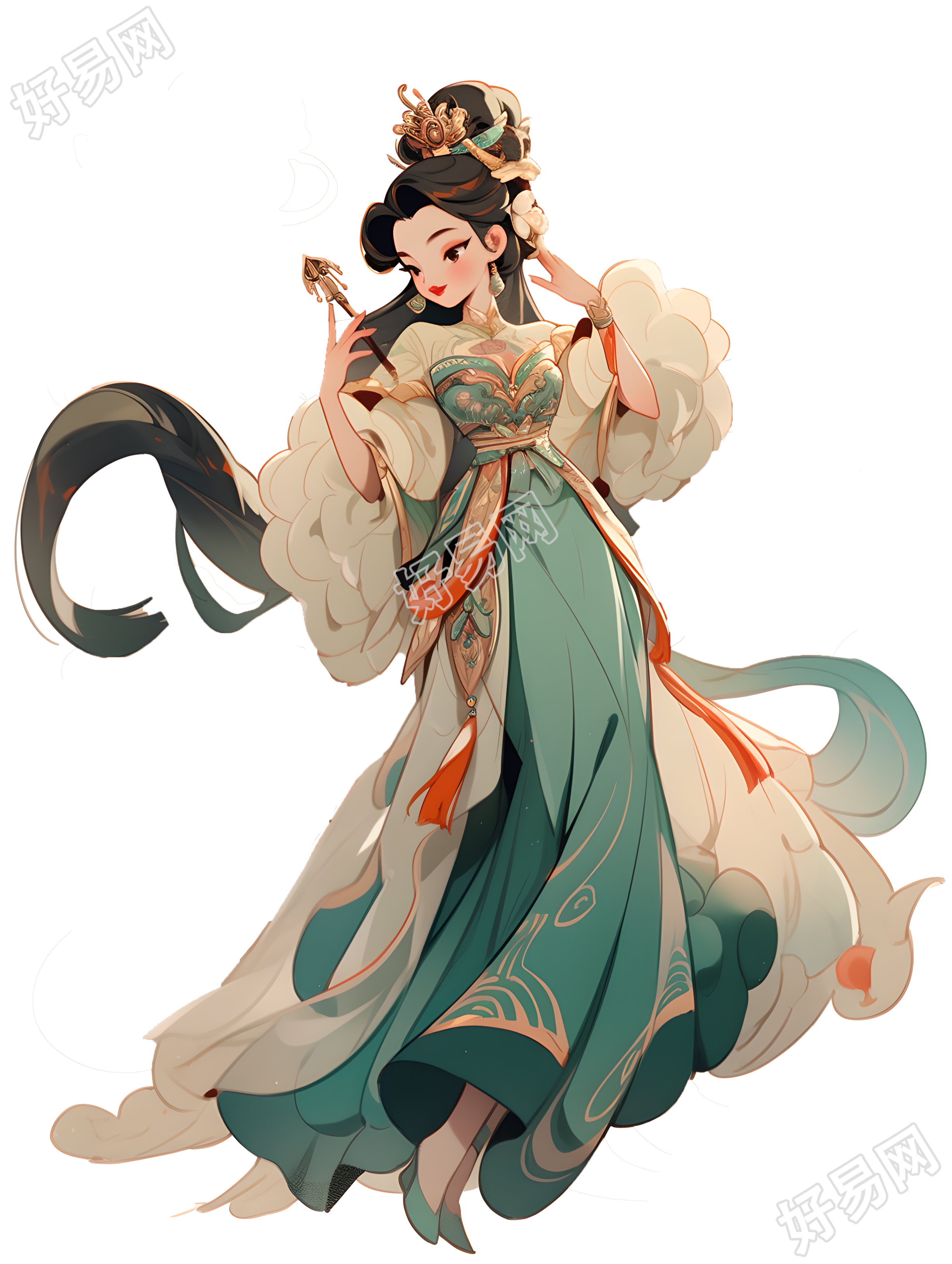 中国风创意敦煌女神PNG元素