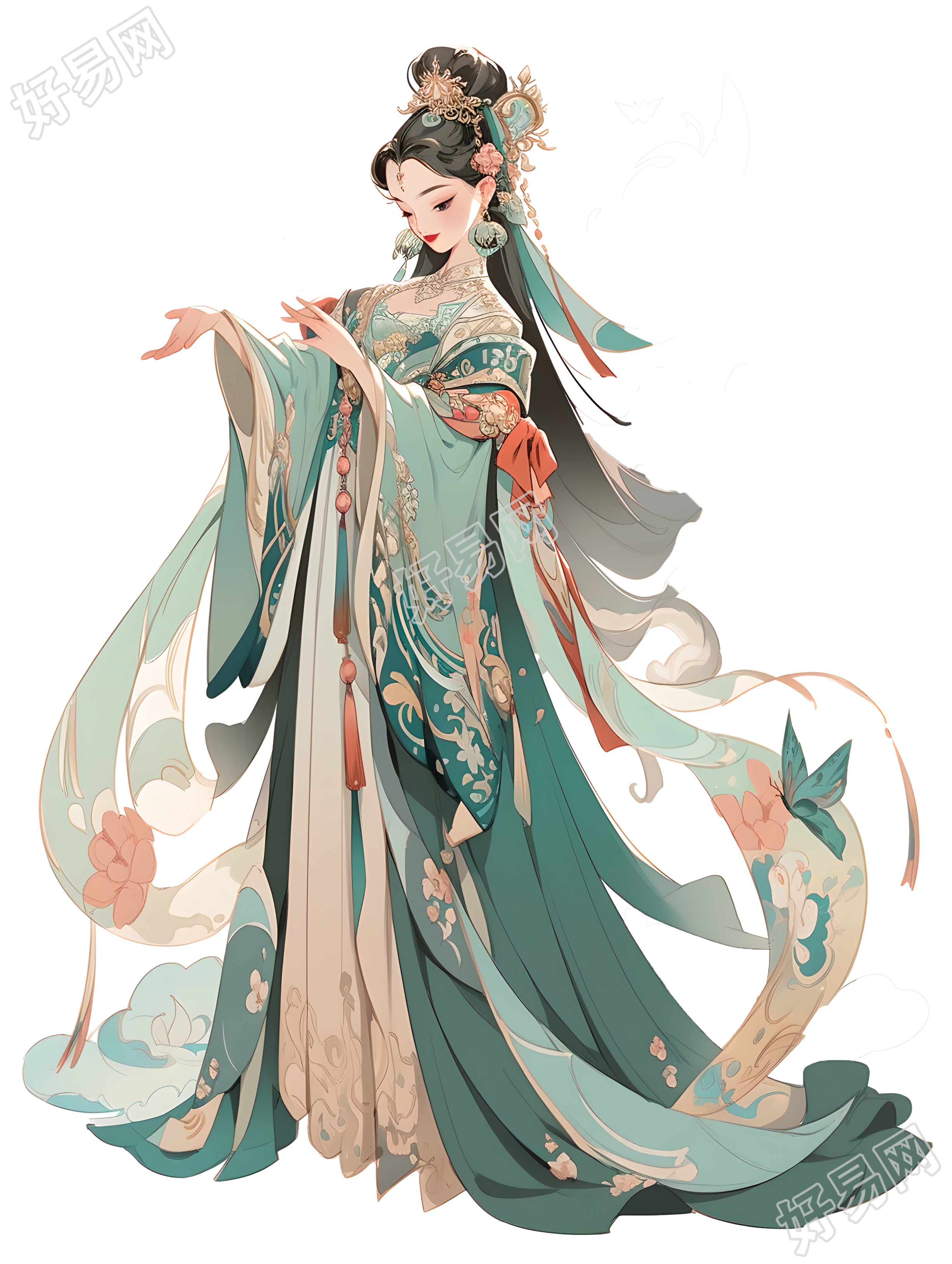中国敦煌女神精美华丽插图
