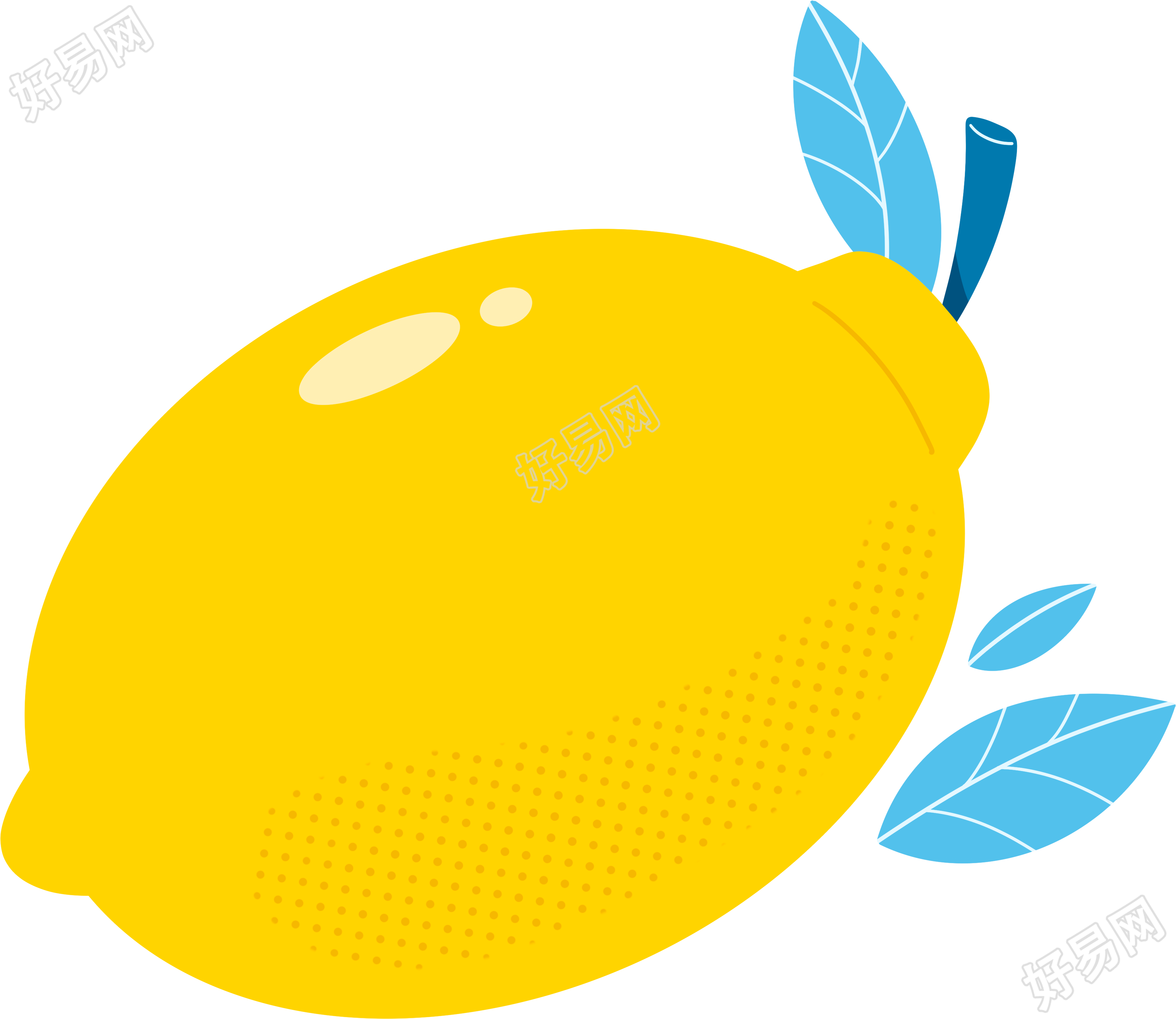 创意装饰元素黄色柠檬插图