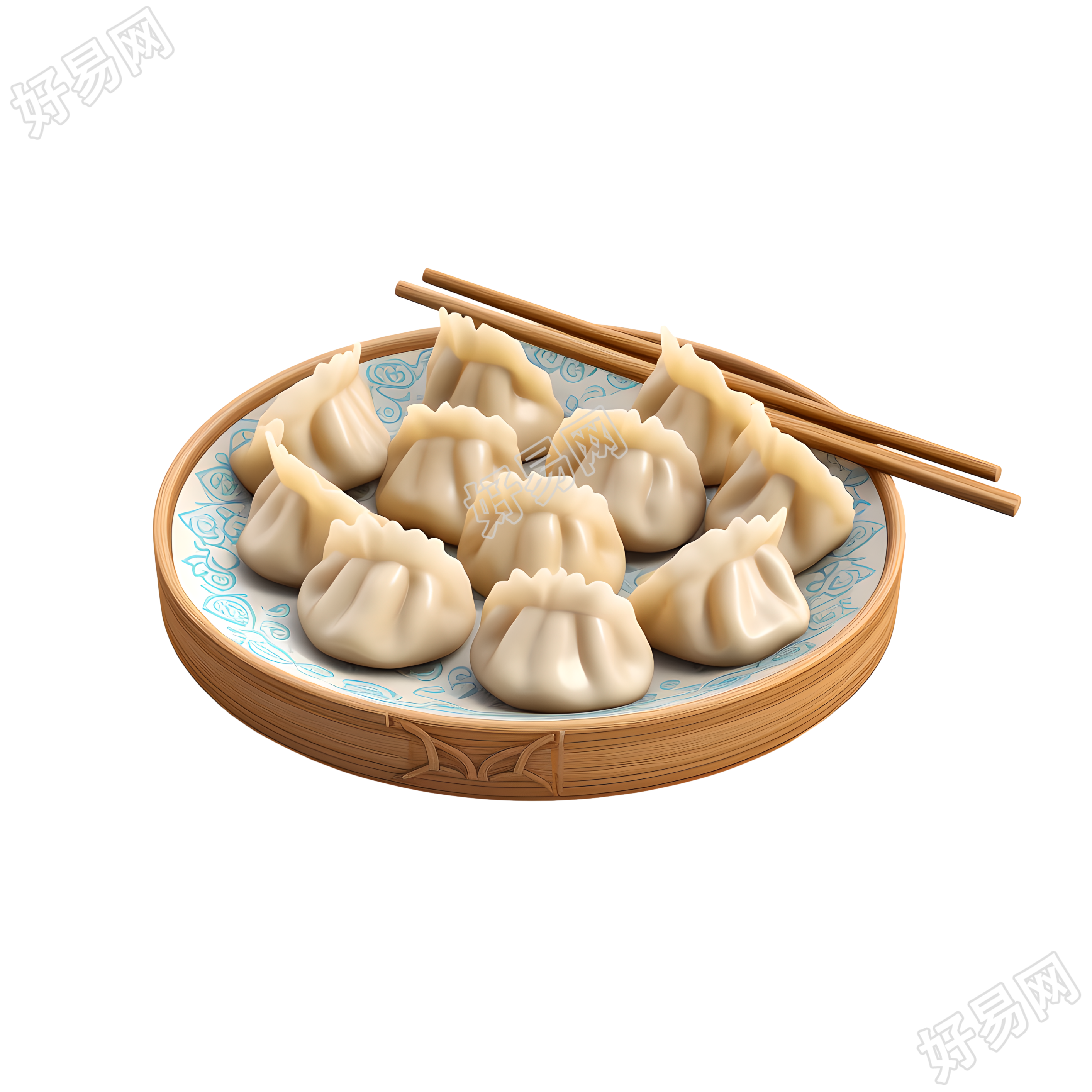 简笔3D动画图美味中式饺子素材