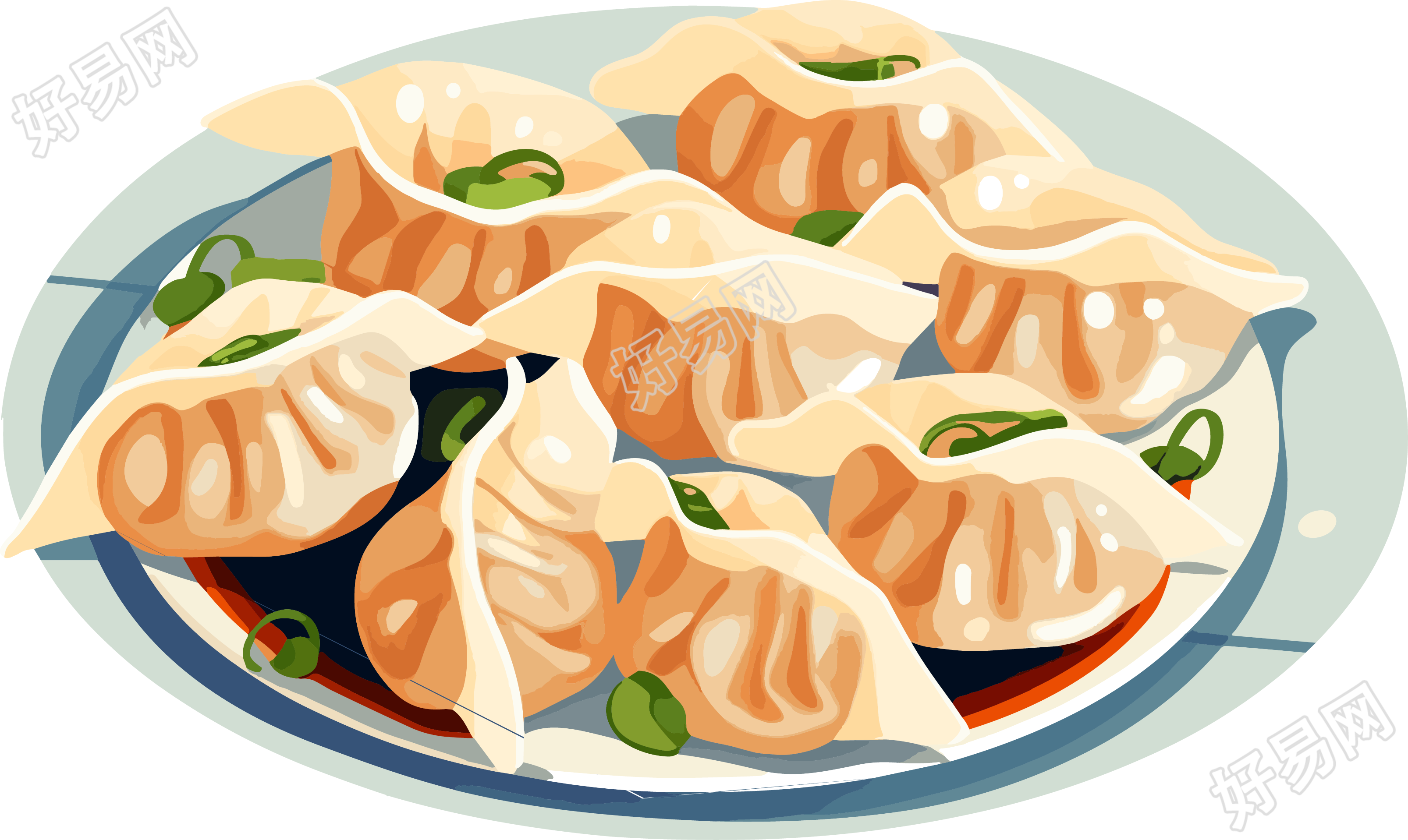 透明背景中国饺子图形素材