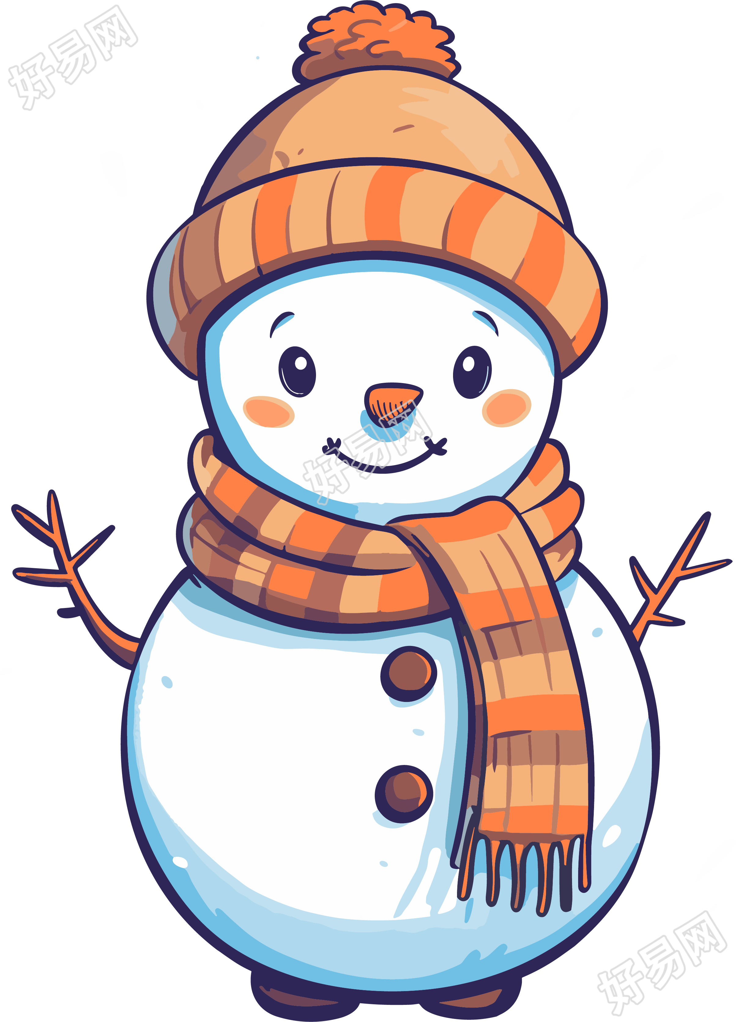 可爱的雪人PNG素材