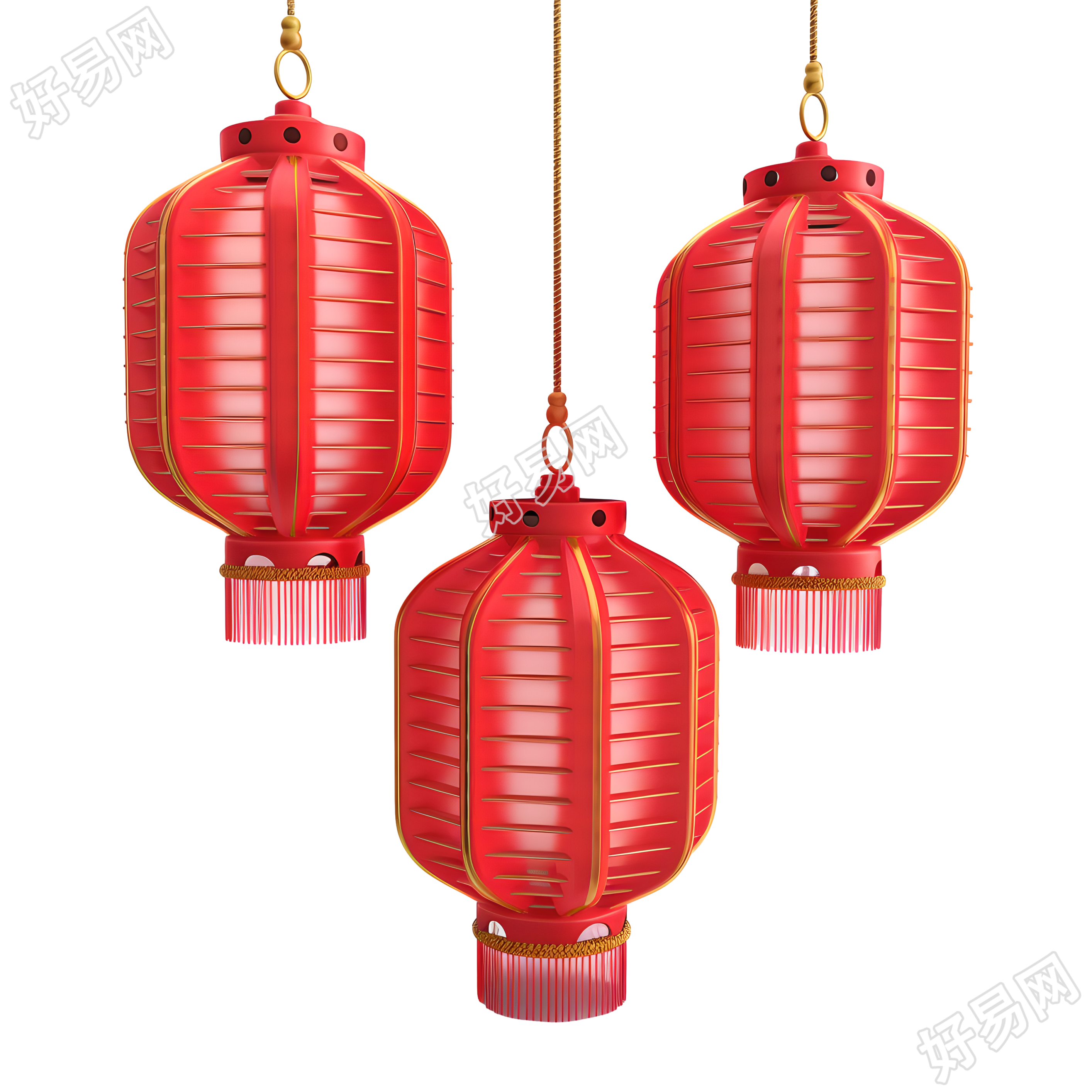中国新年素材红色灯笼插画