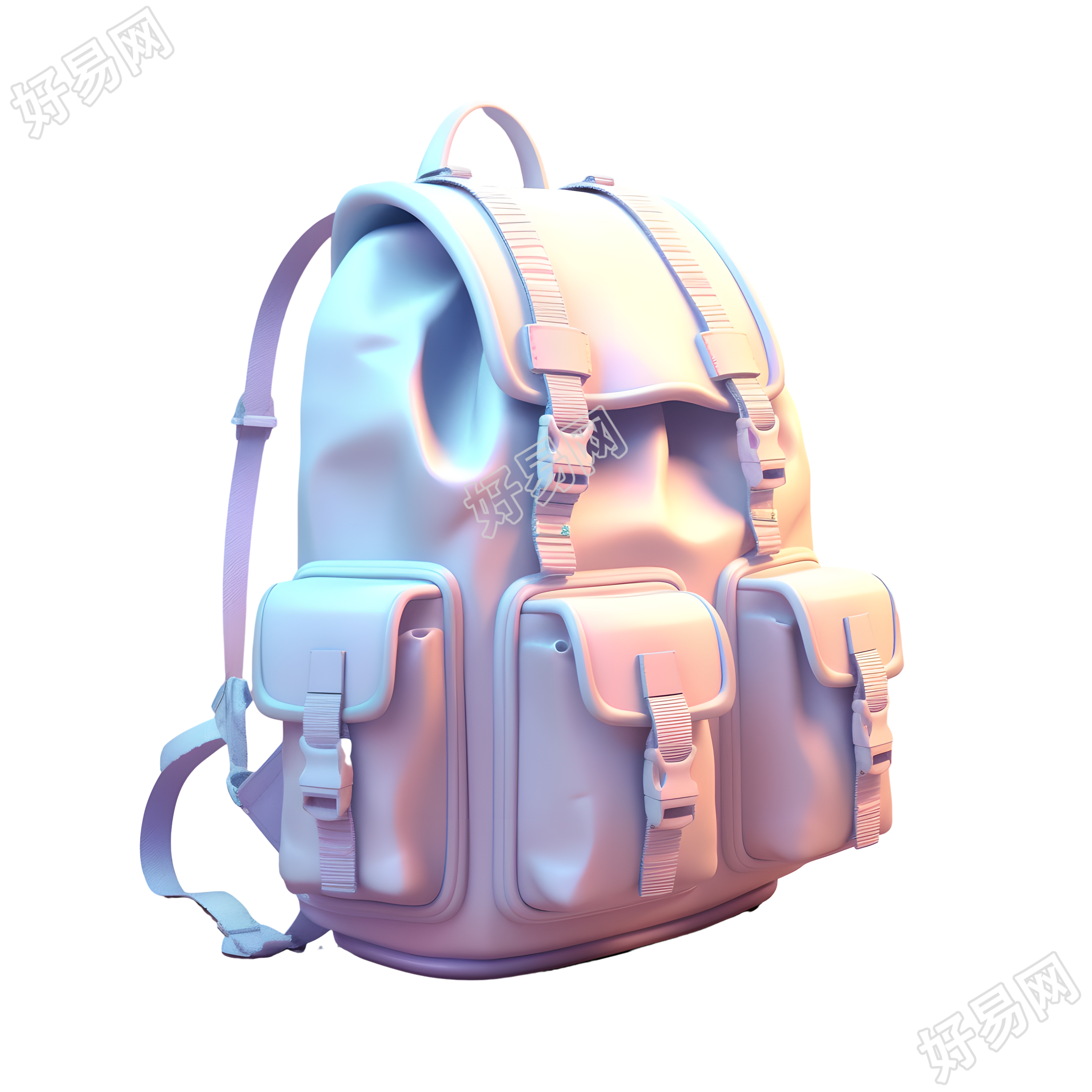 简约素材白底3D背包插画