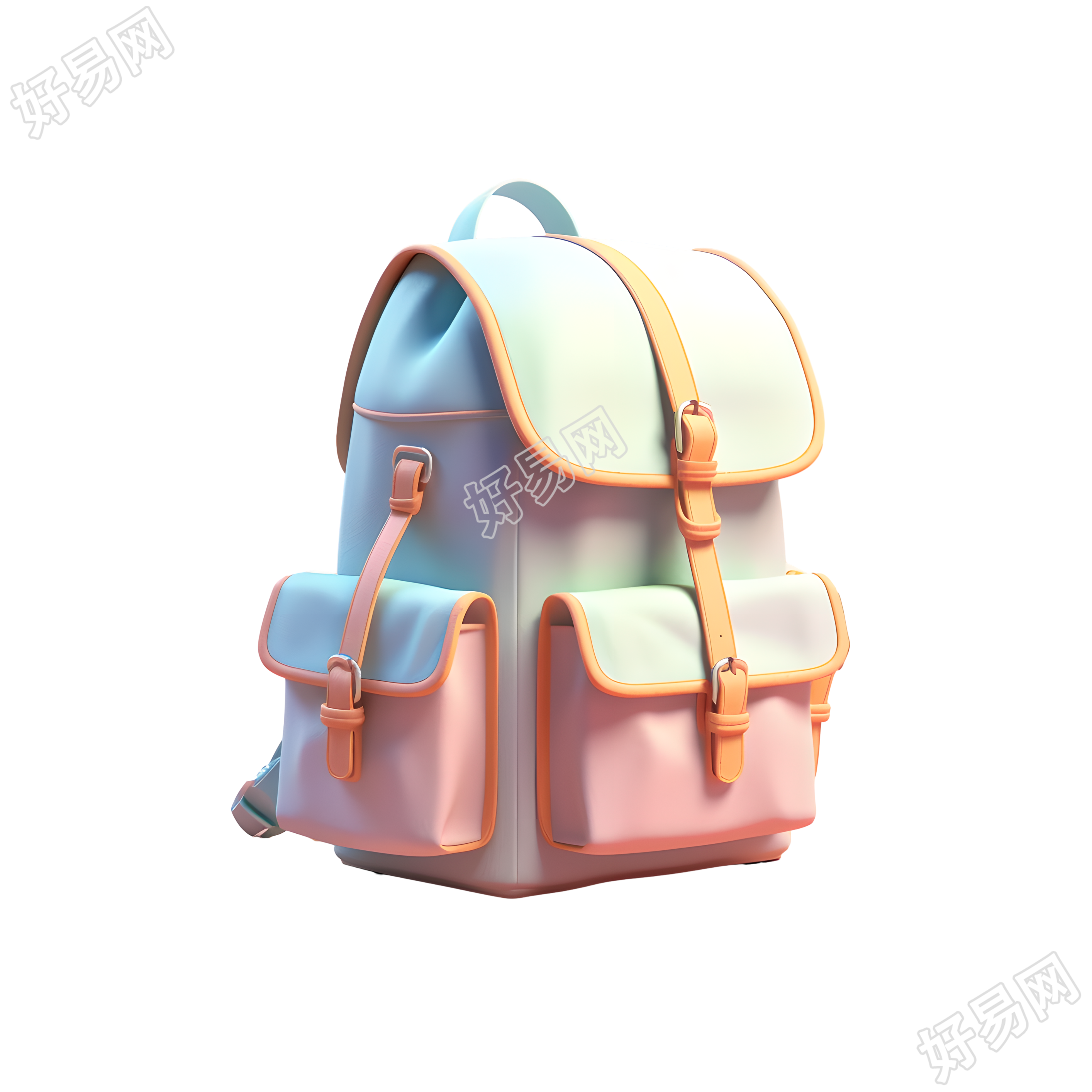 3D渐变书包简约设计插图
