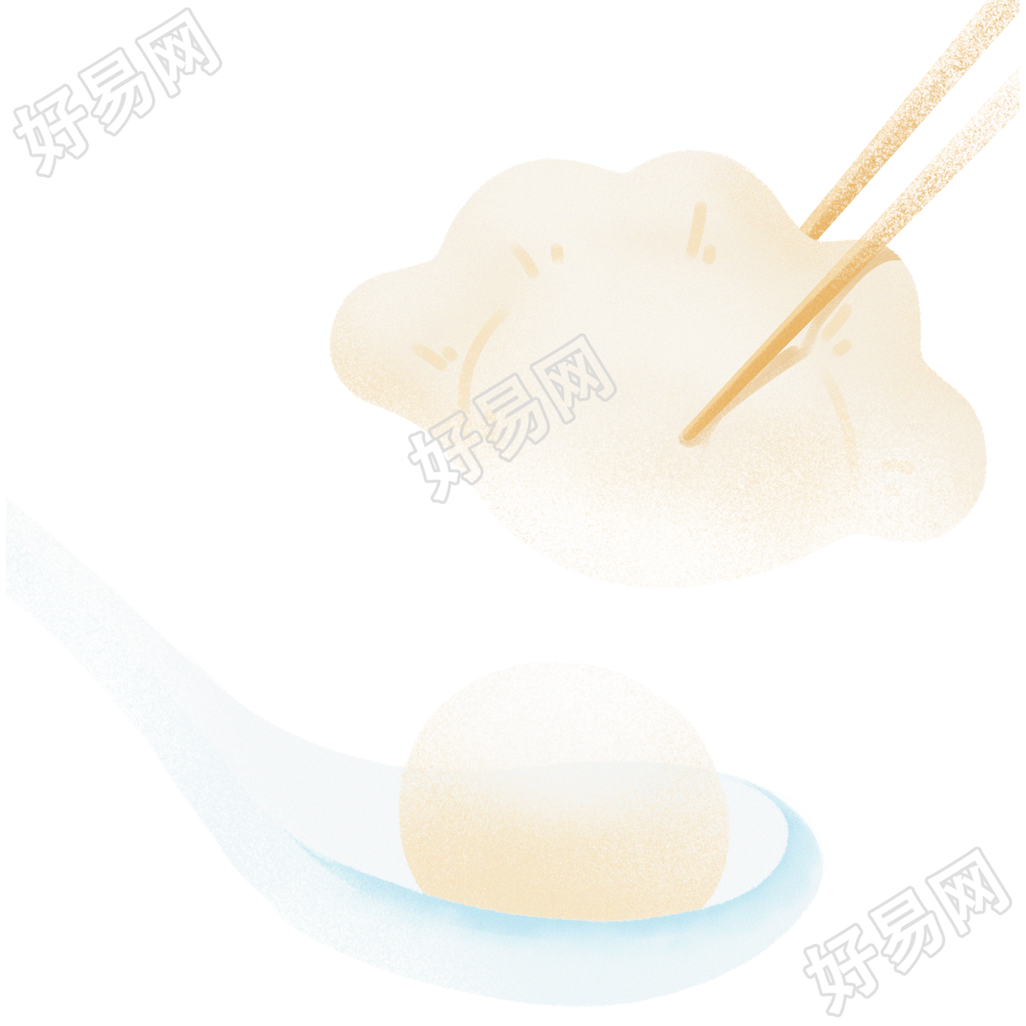水饺和汤圆的图形素材