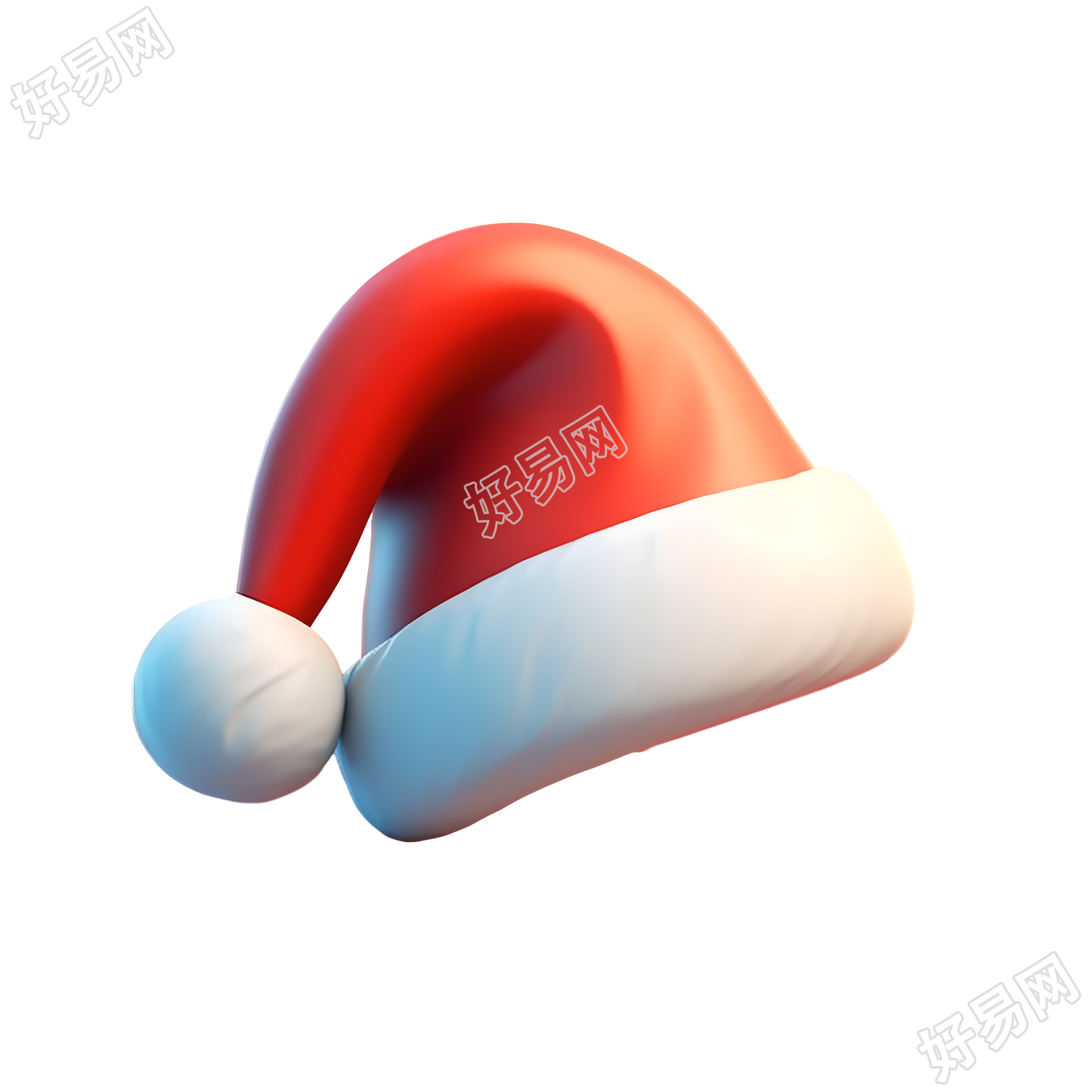 可爱风格的3D圣诞帽素材