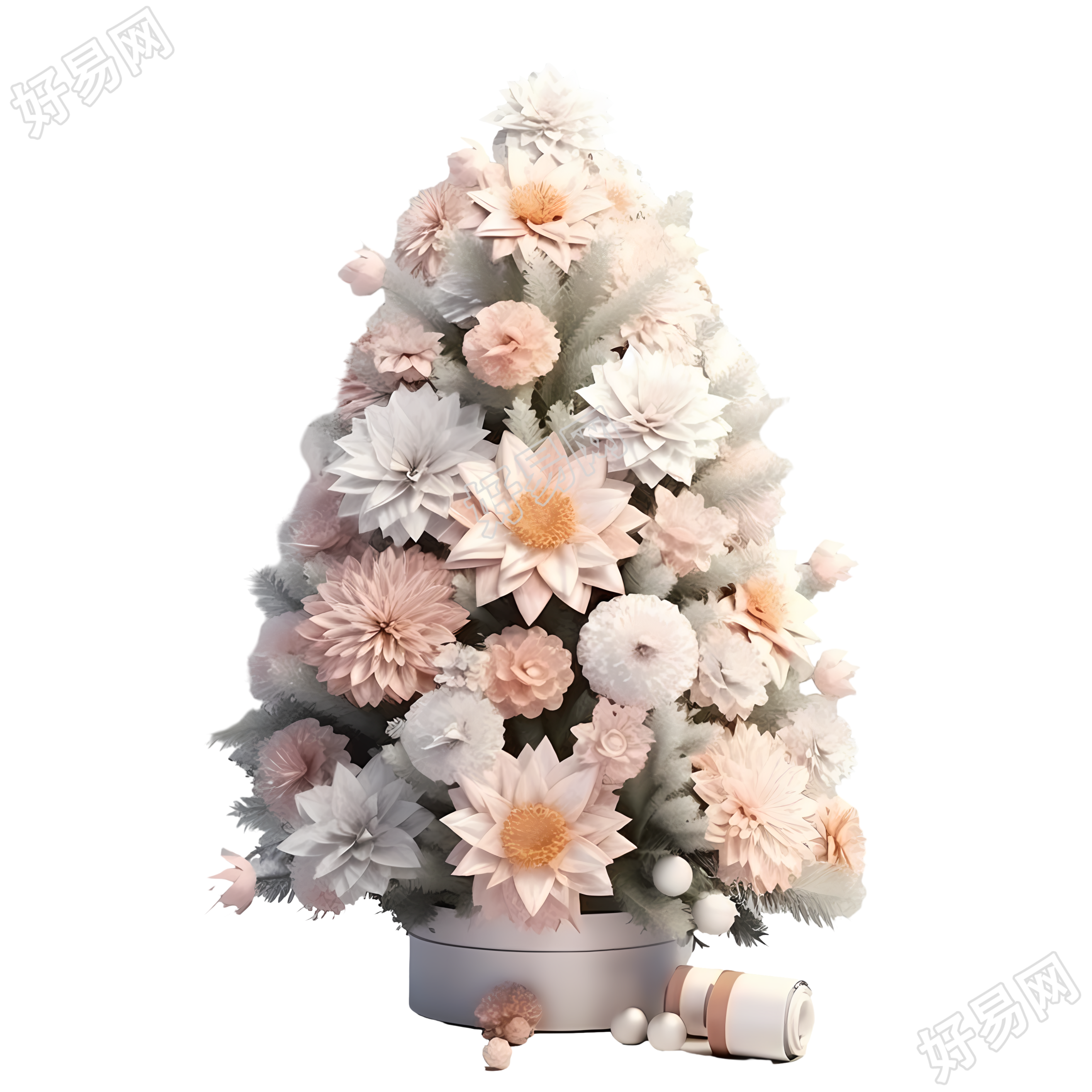 圣诞树花环花卉