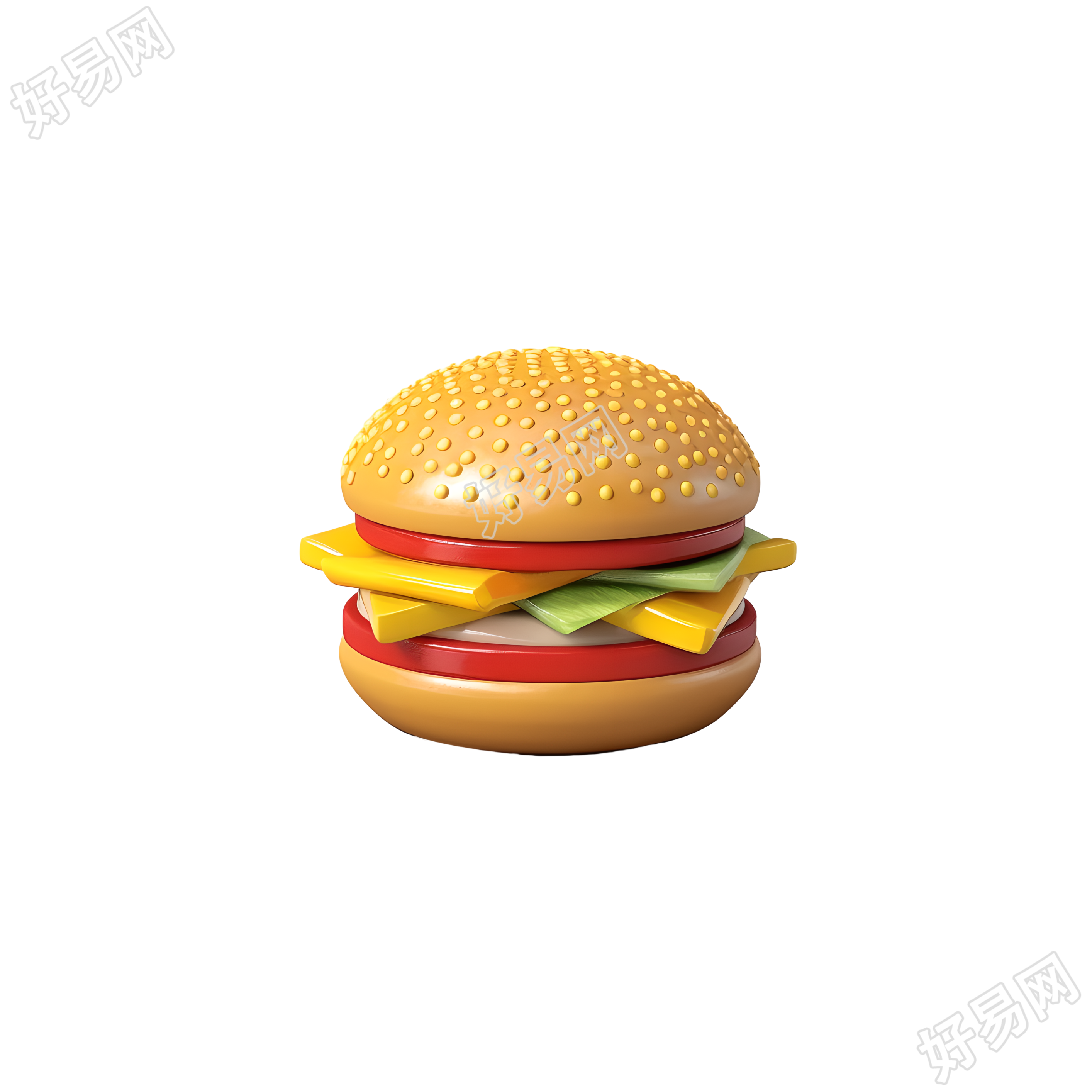 3D迷你汉堡可爱logo设计