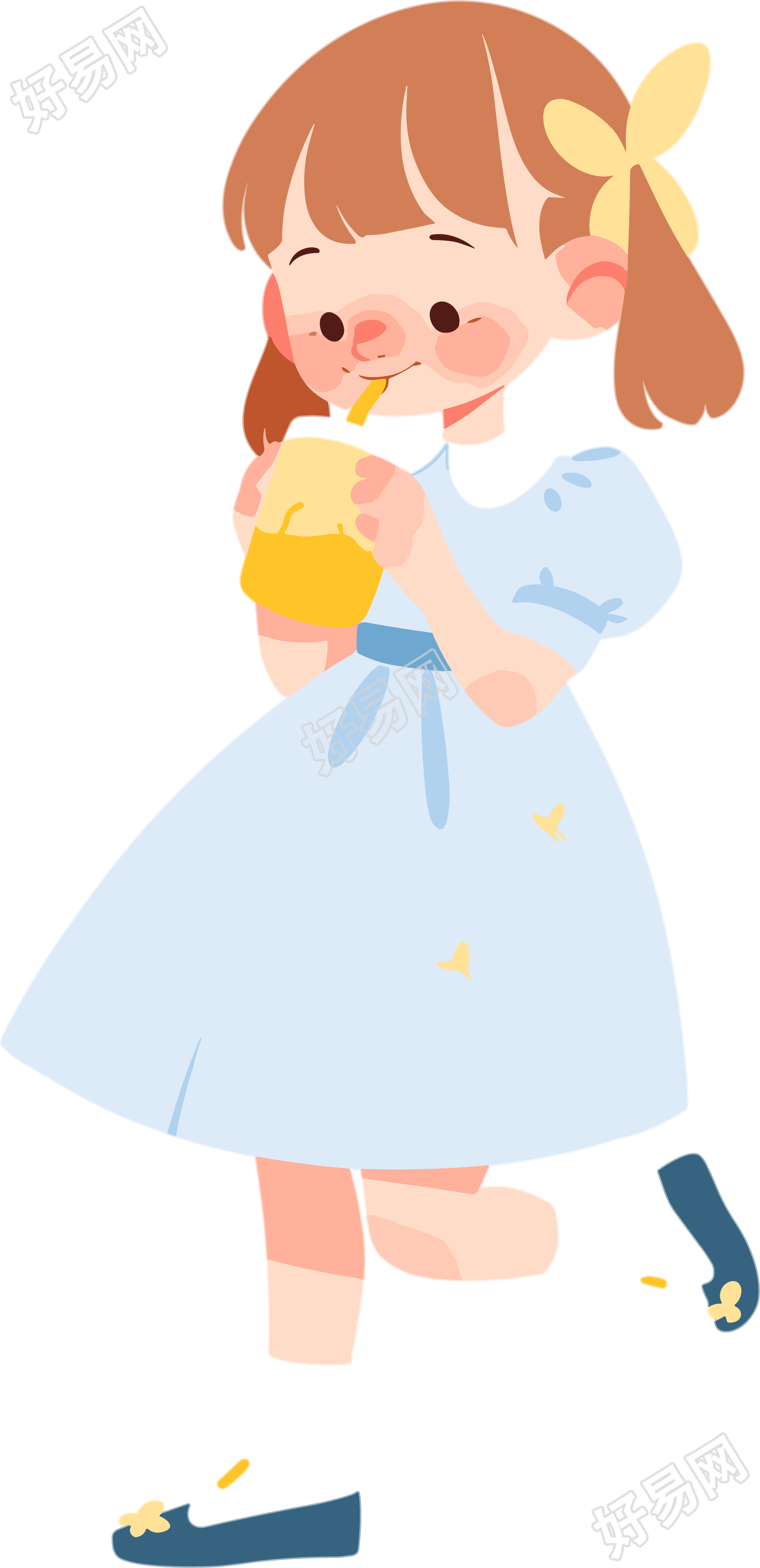 可爱的小女孩插画
