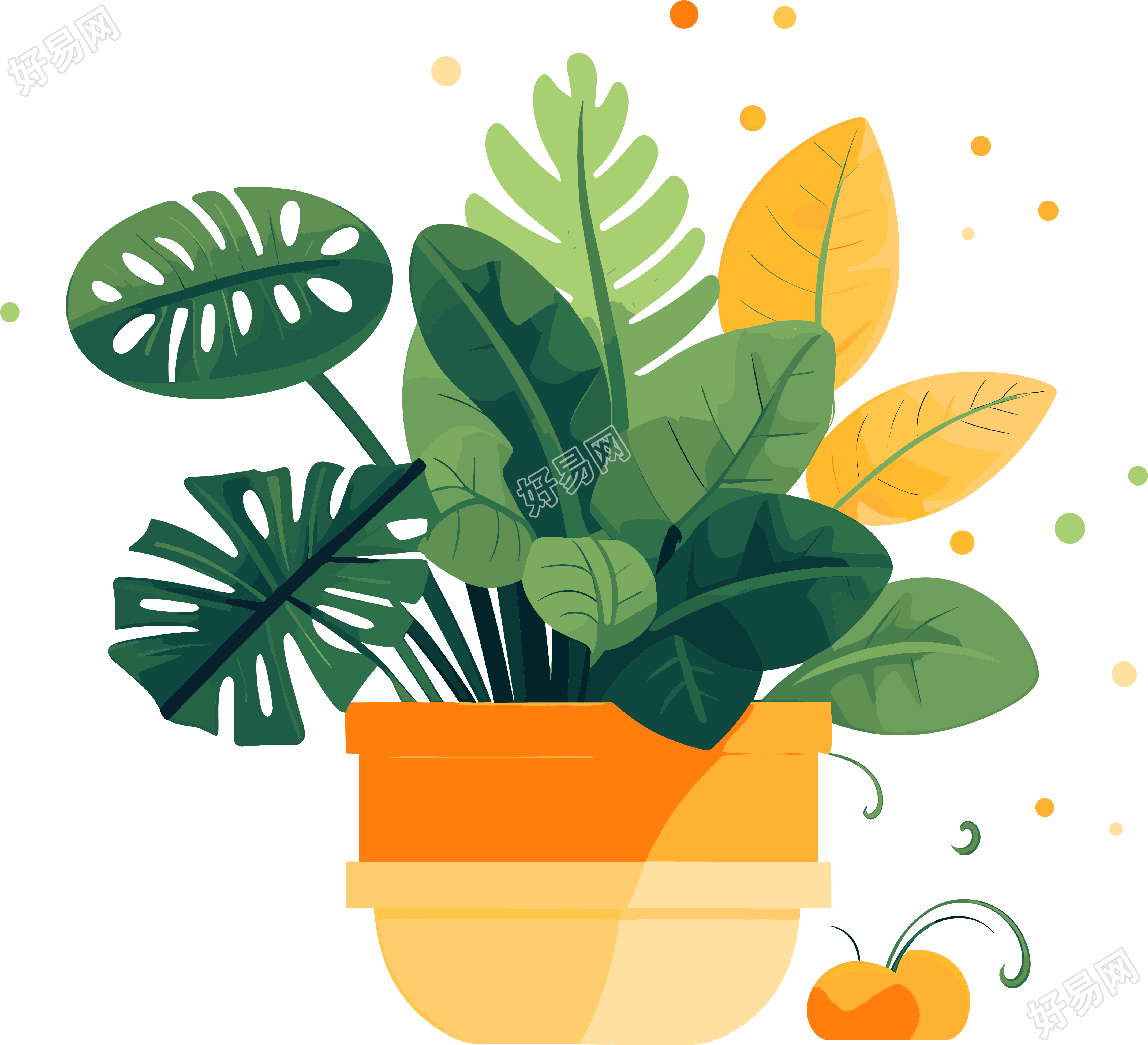 植物收藏风格的平面插图