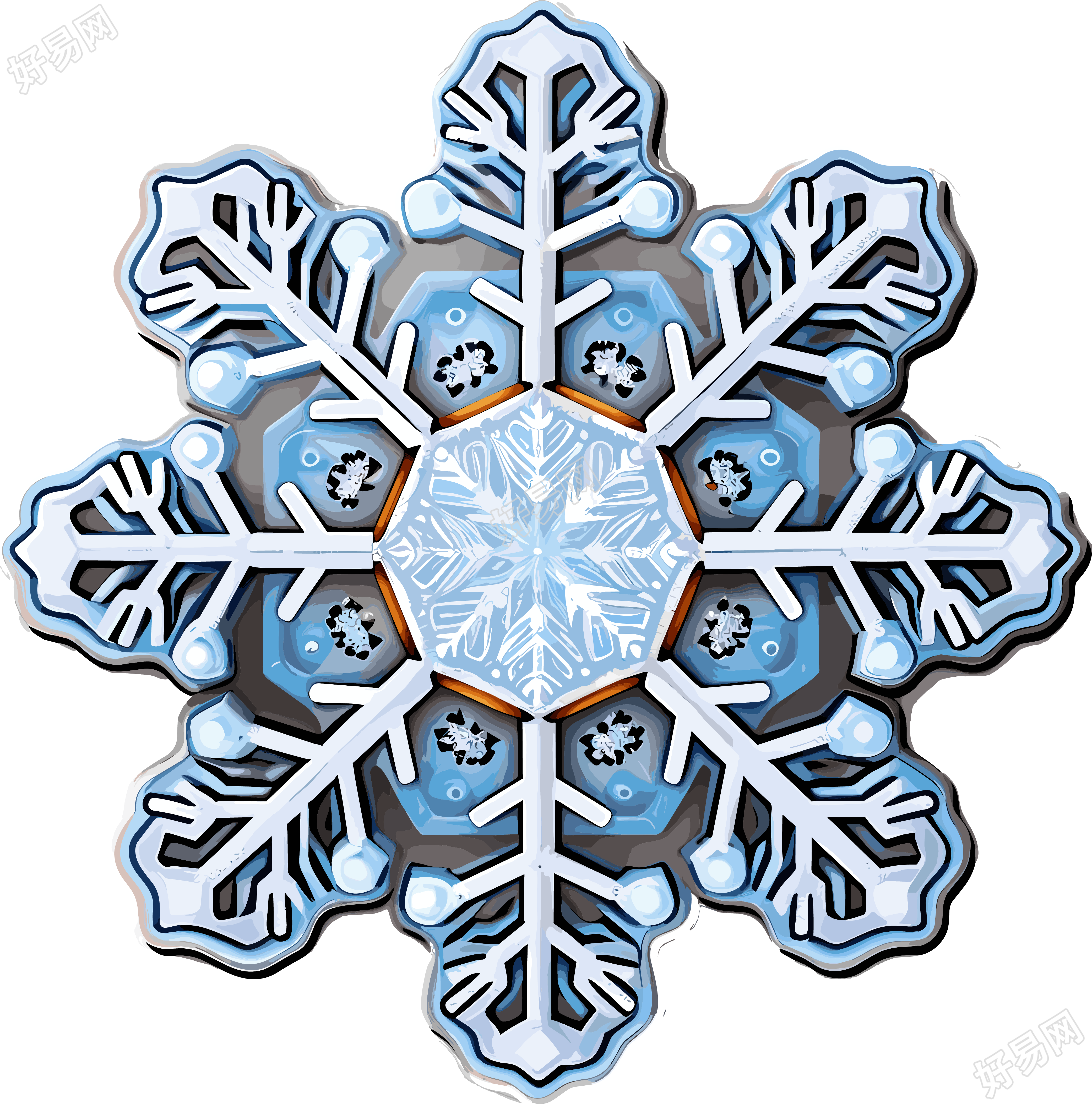 雪花贴纸素材