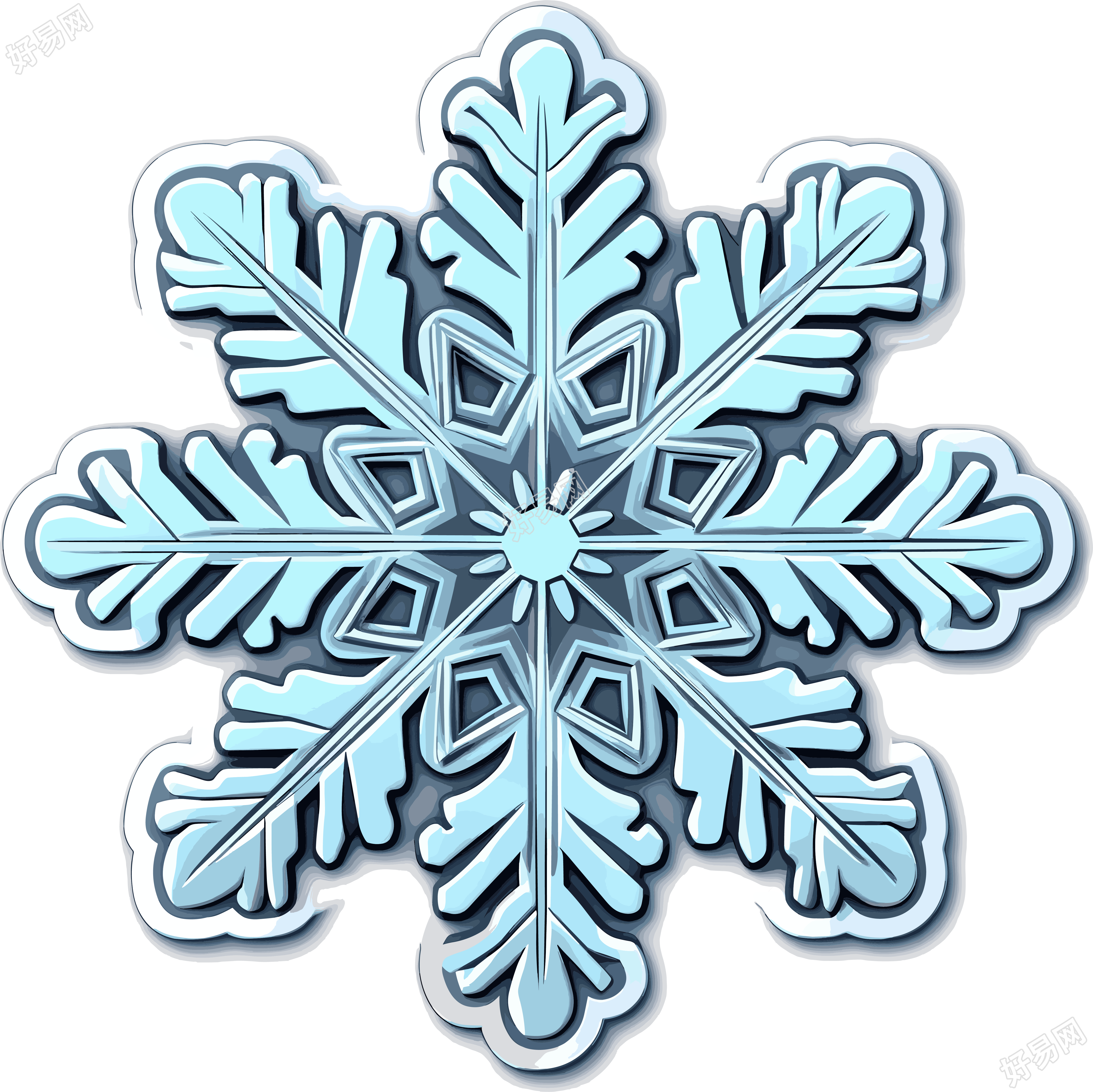 冰雪花贴纸插图