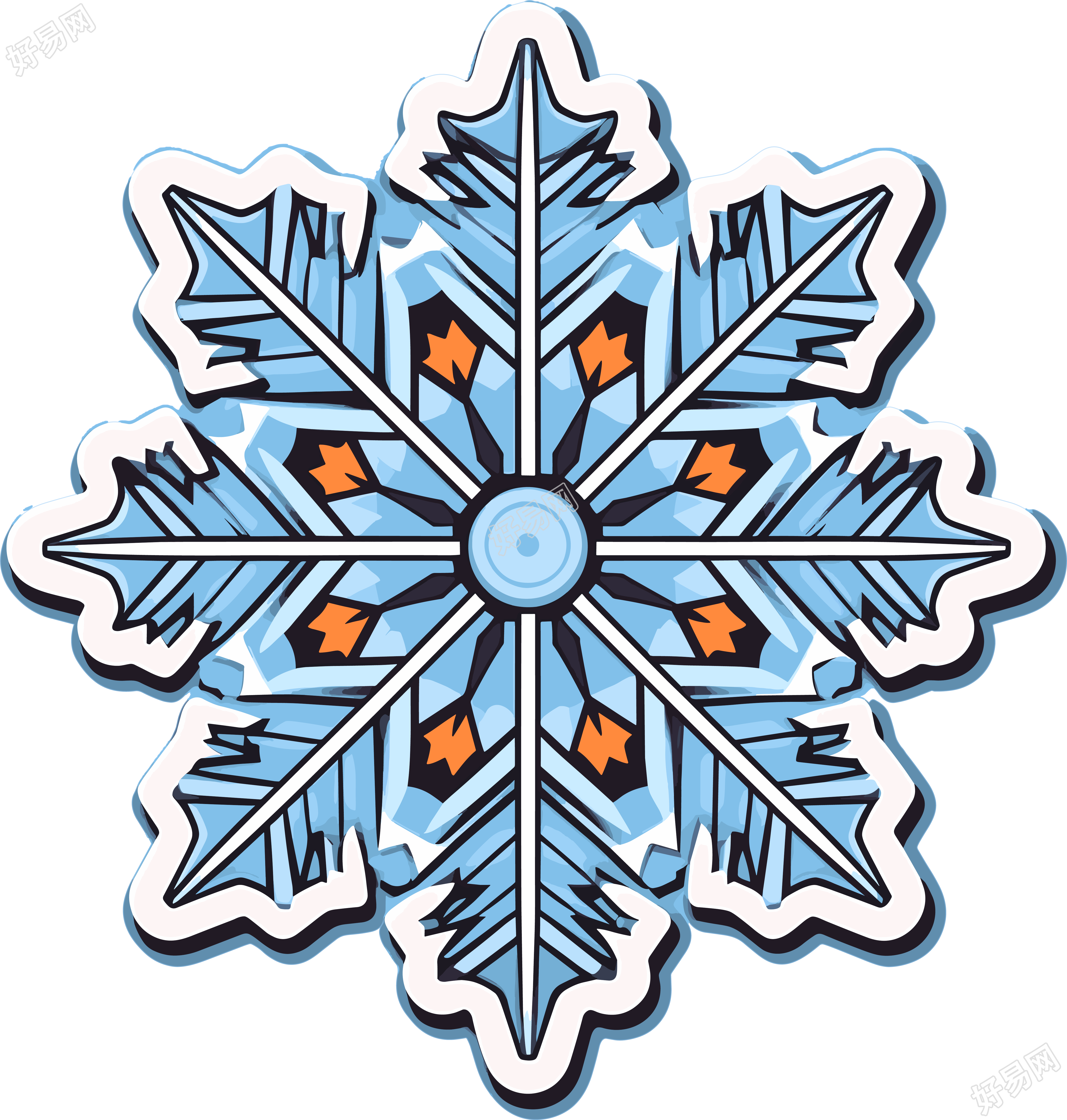 雪花贴纸素材