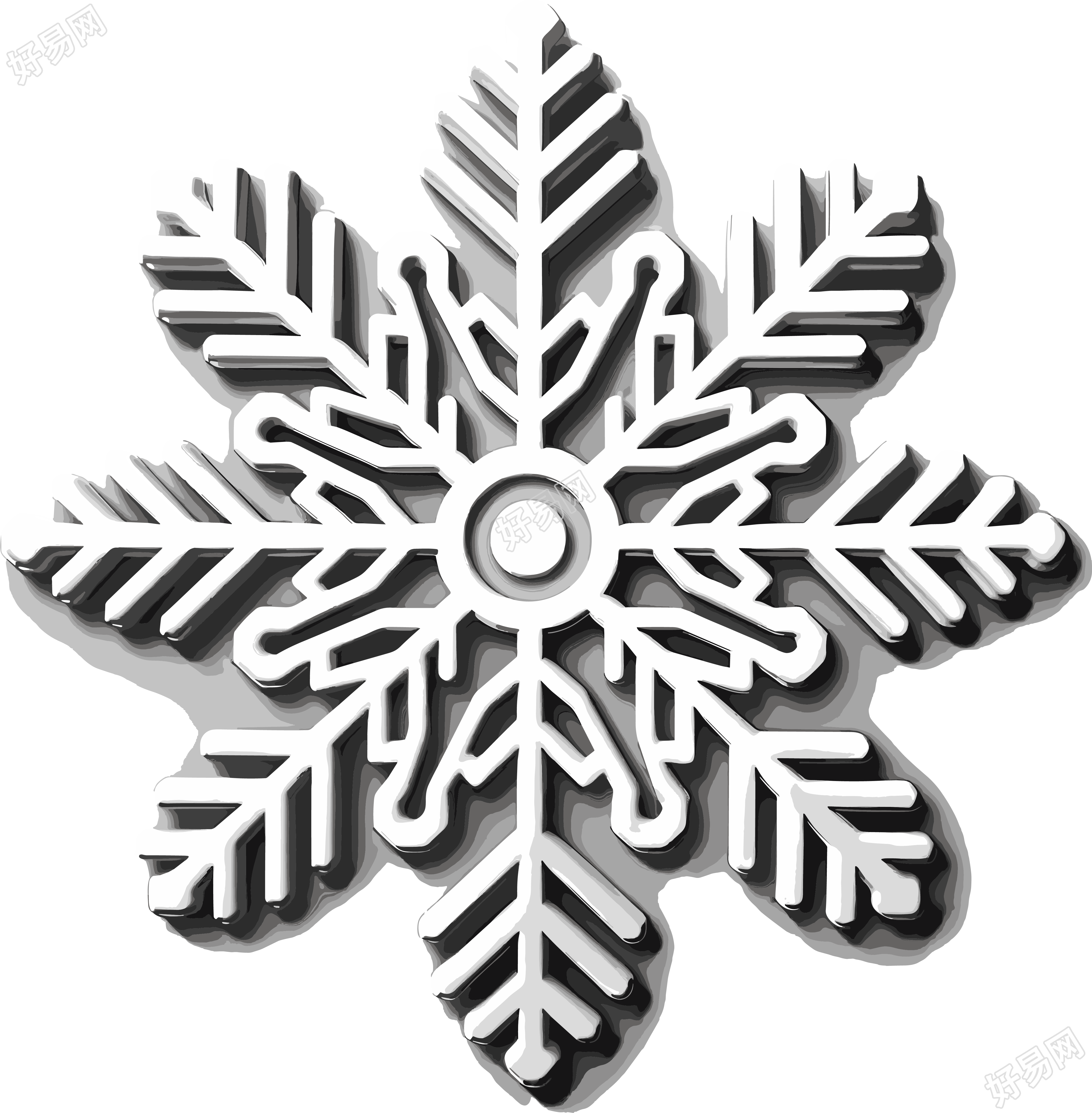 白色边框的雪花贴纸