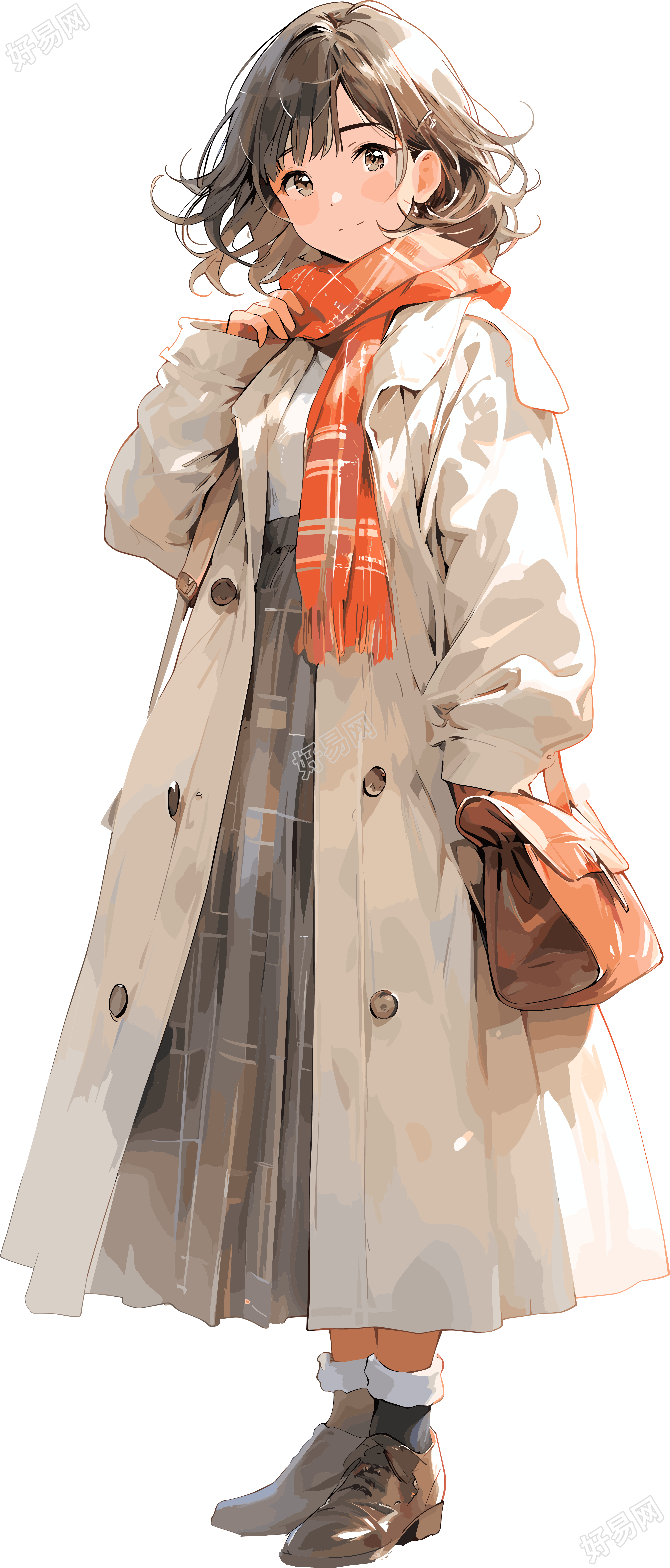 手绘女性插画PNG素材