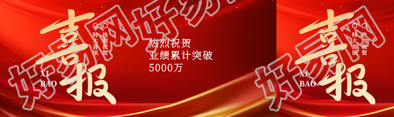 热烈祝贺业绩突破喜报宣传公众号封面图