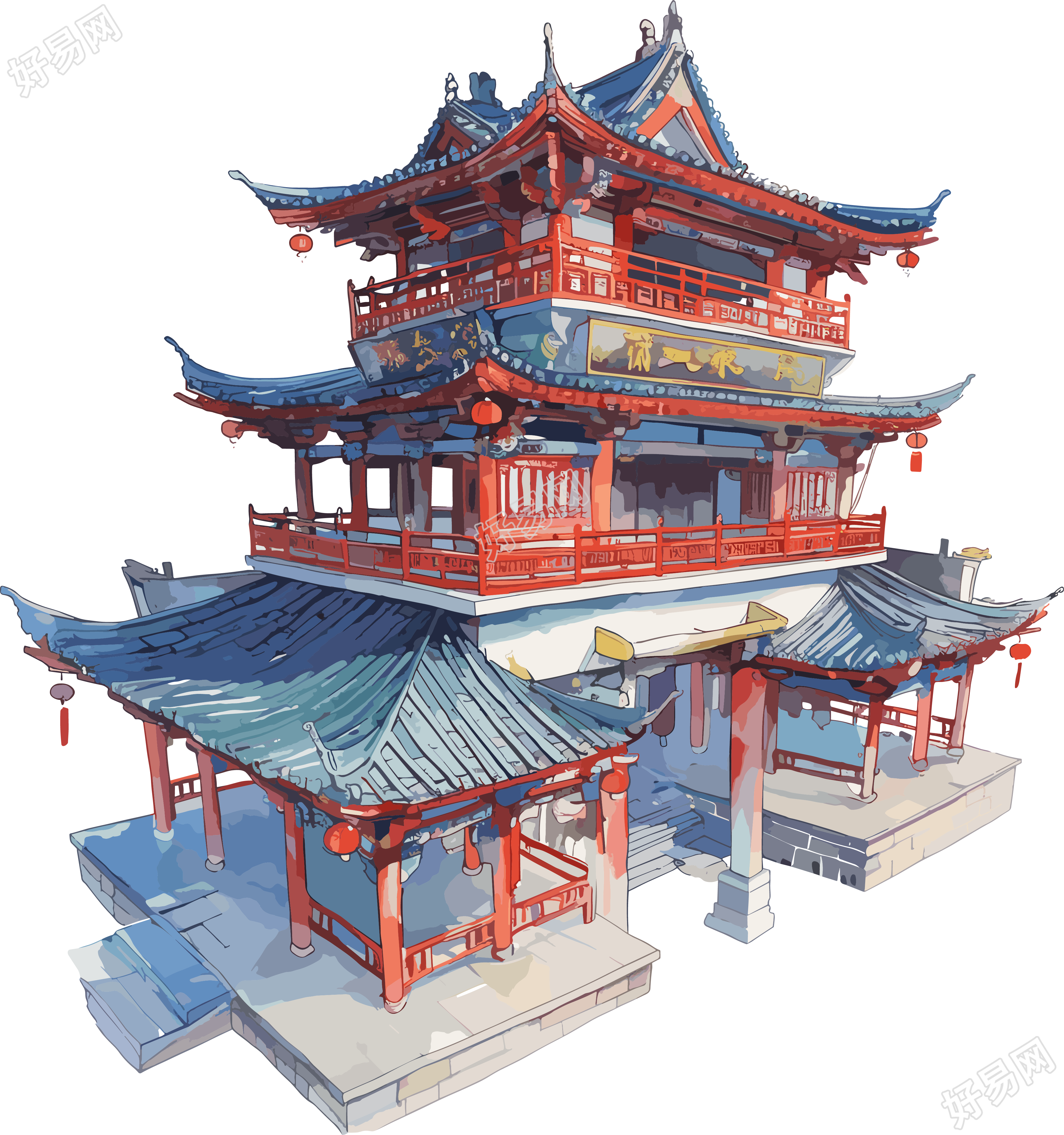 国风建筑插图